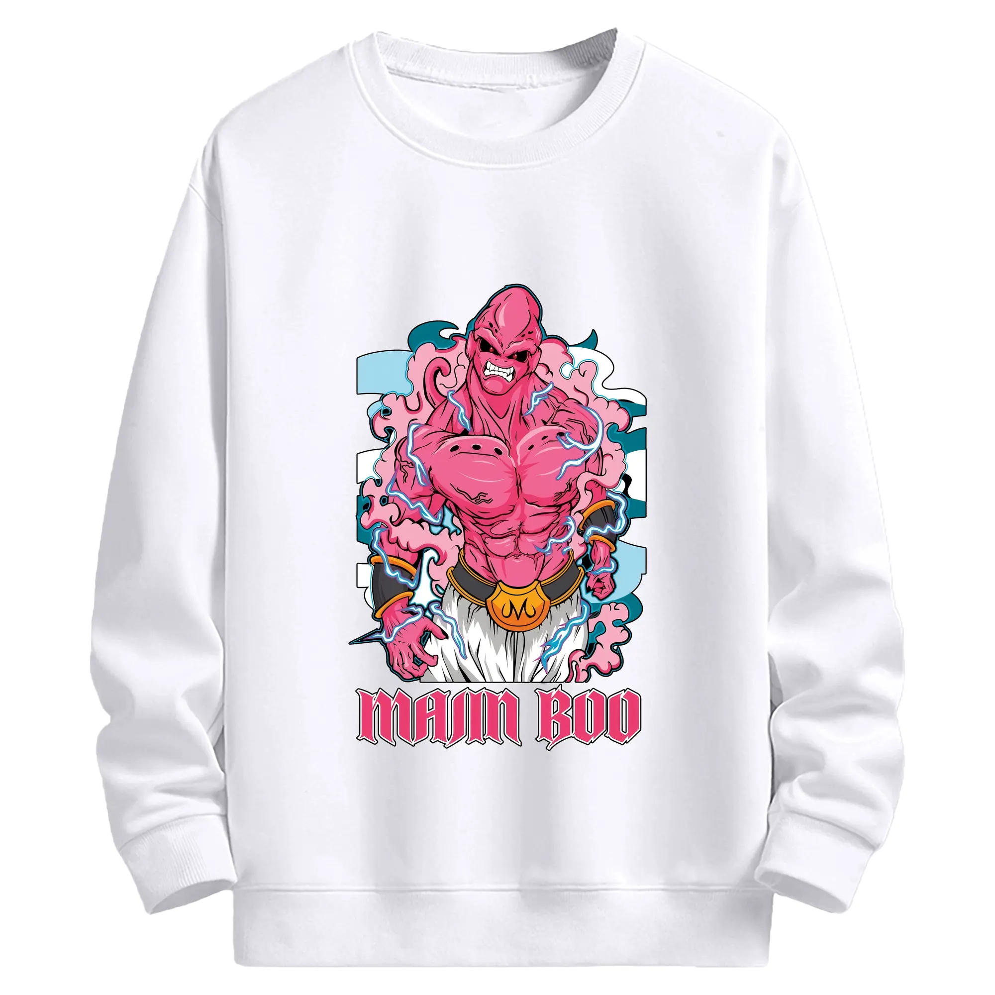 ドラゴンボール グッズ まじん ブウ - 高品質 クルーネック スウェット ・ コットン59％ ポリエステル41％ ・ ユニセックス 長袖 トレーナー ・ カジュアル デイリー スポーツ 散歩用