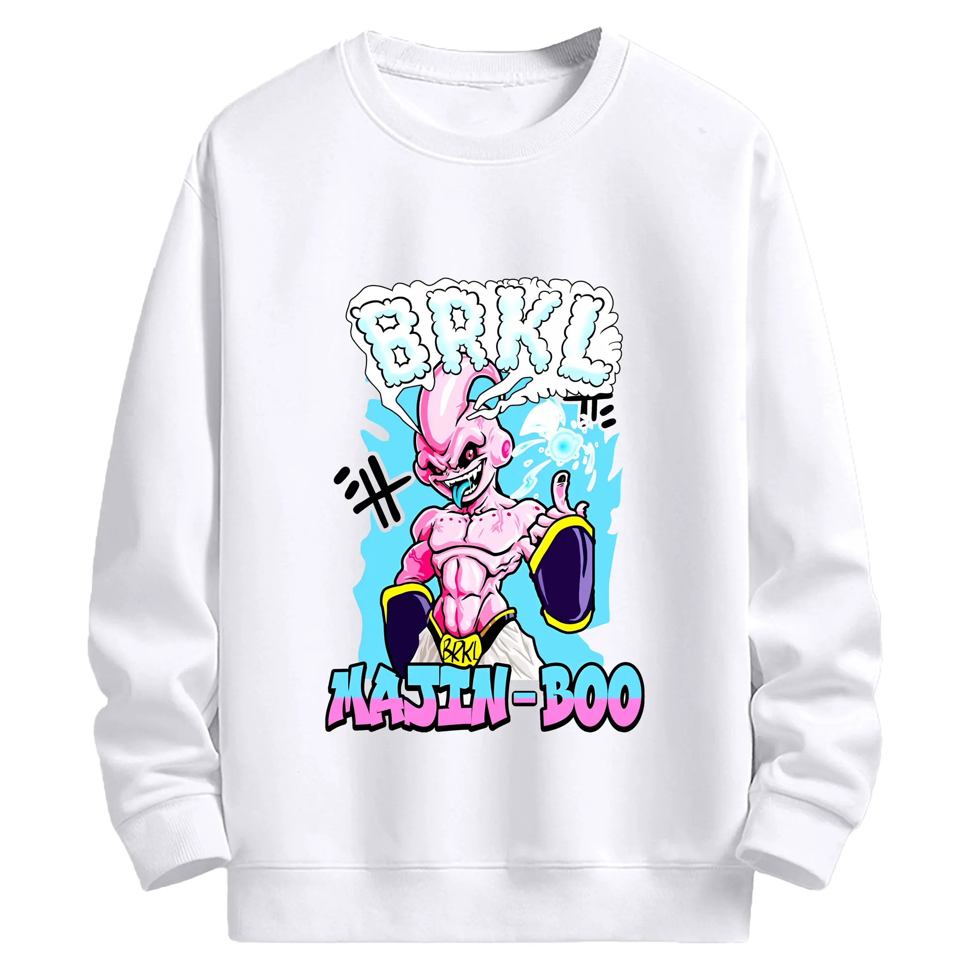 ドラゴンボール グッズ まじん ブウ - 高品質 クルーネック スウェット ・ コットン59％ ポリエステル41％ ・ ユニセックス 長袖 トレーナー ・ カジュアル デイリー スポーツ 散歩用