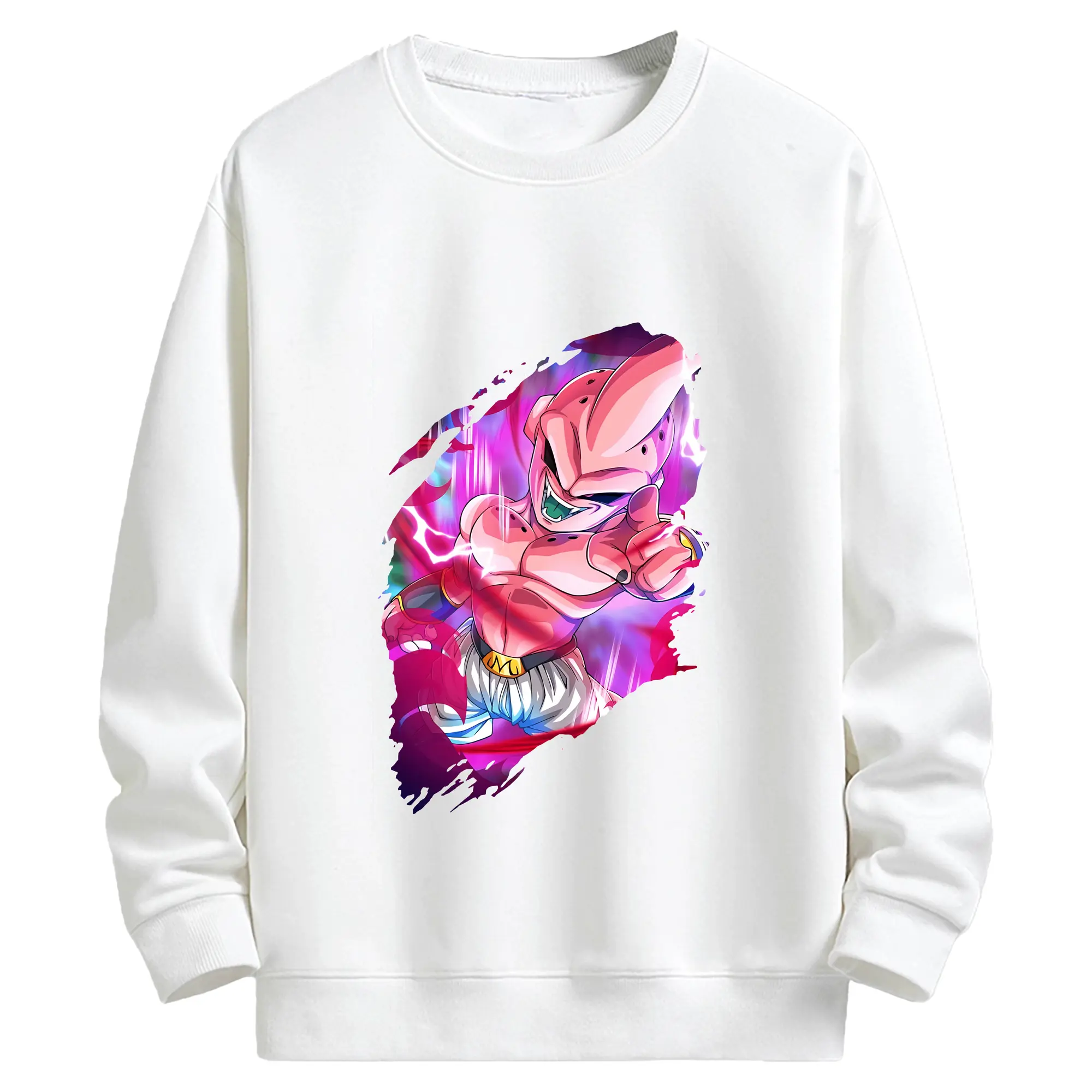 ドラゴンボール グッズ まじん ブウ - キッズ クルーネックスウェットシャツ ・ フロントプリント ・ 綿80％ ポリエステル20％ ・ 快適 通学 スポーツ 日常使い お散歩用