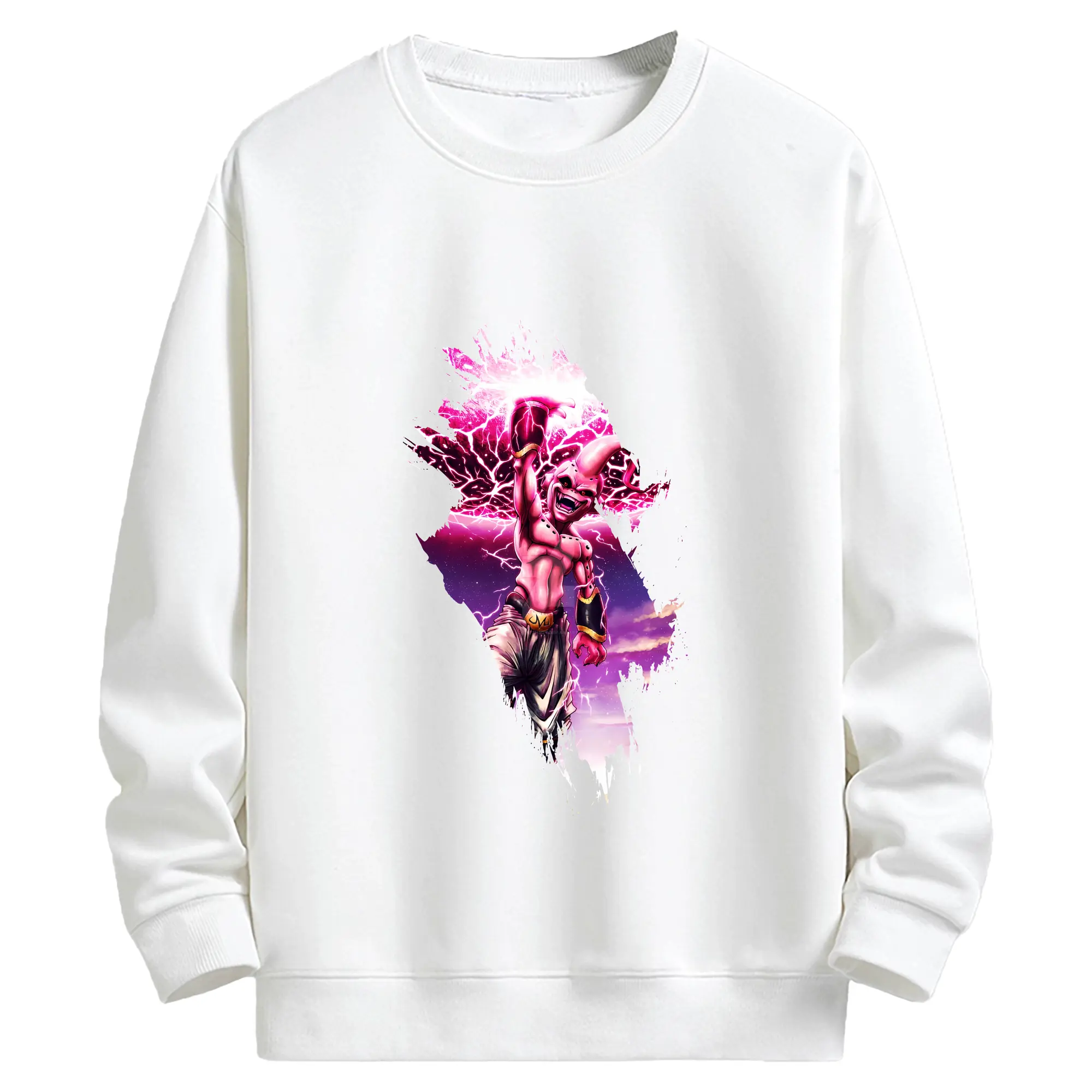 ドラゴンボール グッズ まじん ブウ - キッズ クルーネックスウェットシャツ ・ フロントプリント ・ 綿80％ ポリエステル20％ ・ 快適 通学 スポーツ 日常使い お散歩用