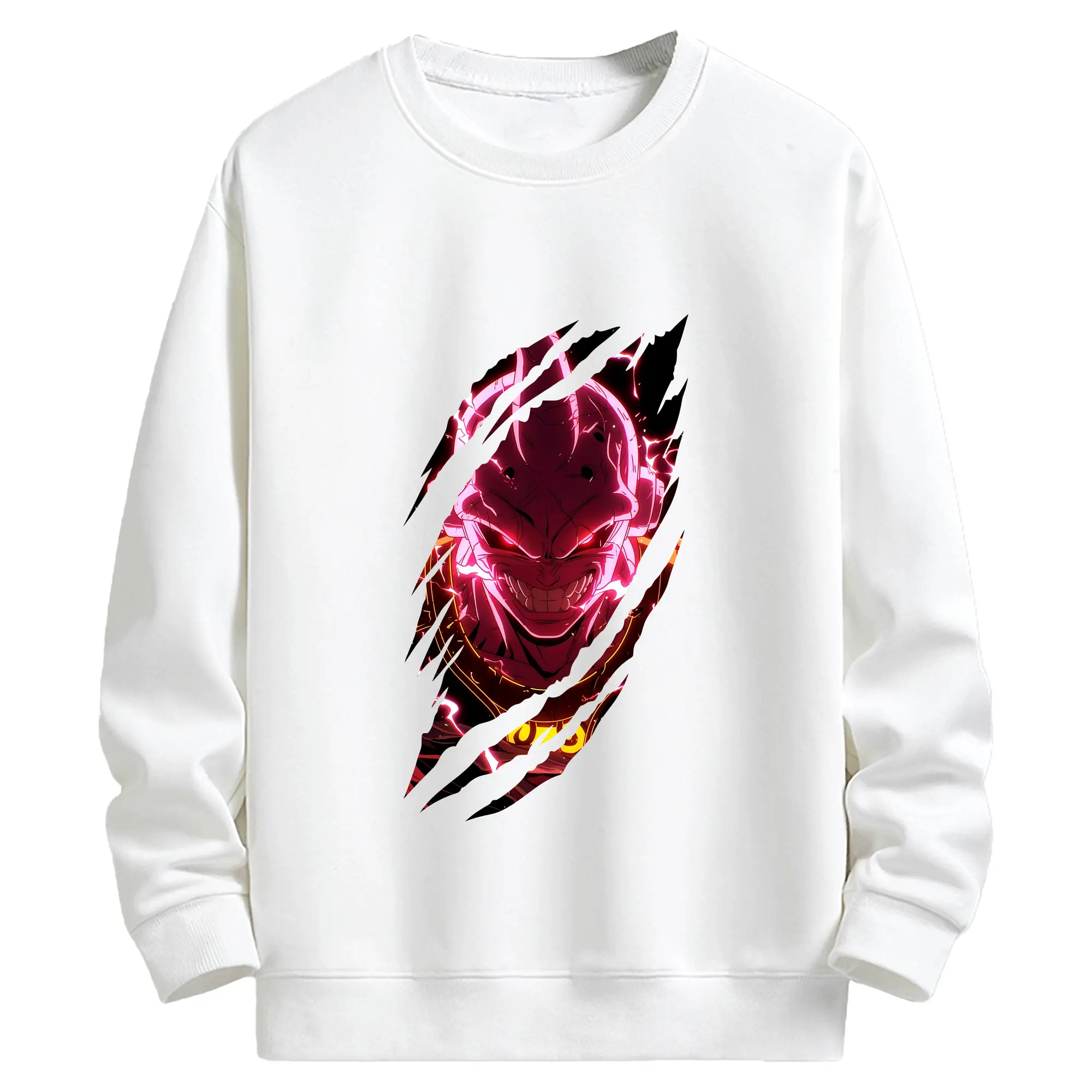 ドラゴンボール グッズ まじん ブウ - キッズ クルーネックスウェットシャツ ・ フロントプリント ・ 綿80％ ポリエステル20％ ・ 快適 通学 スポーツ 日常使い お散歩用