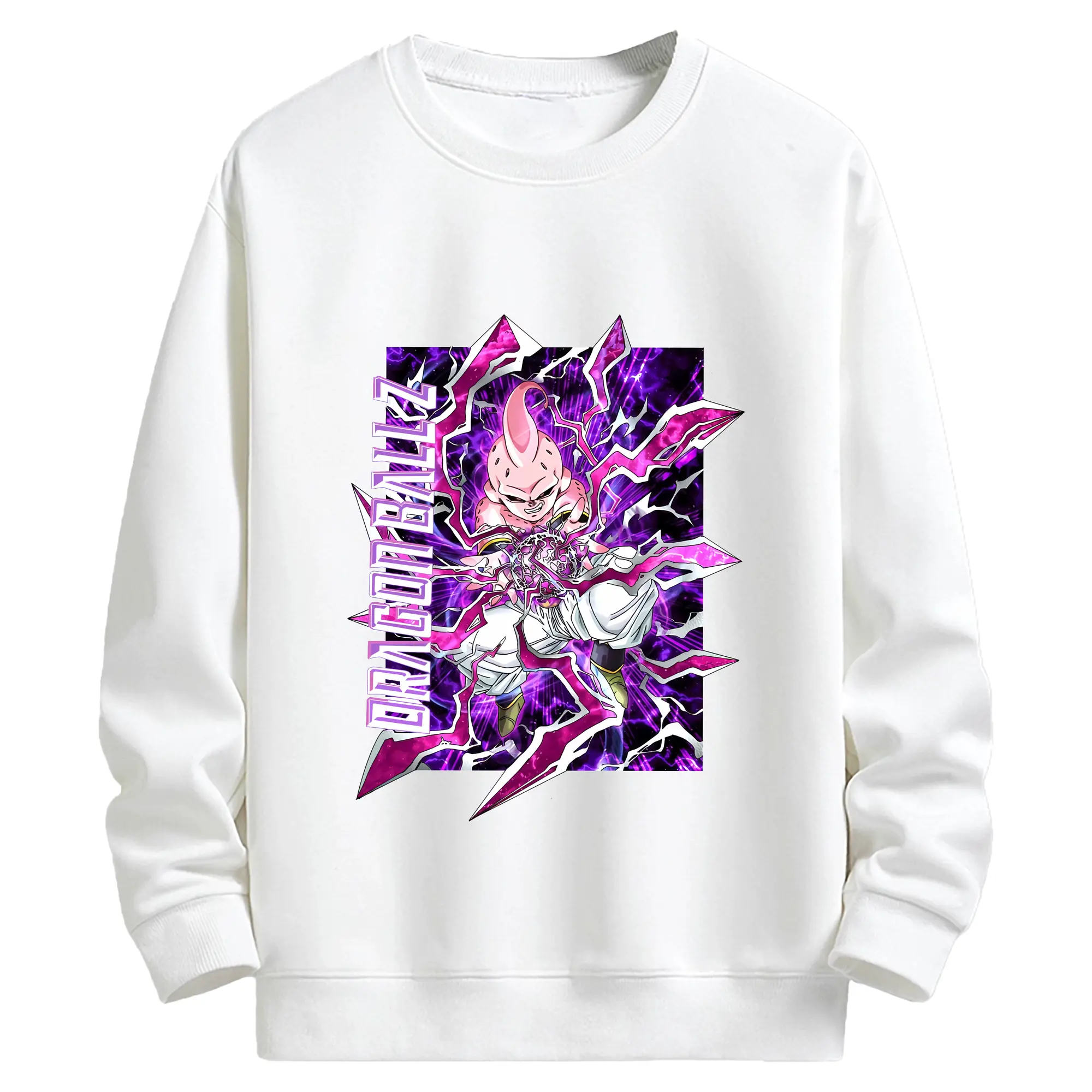 ドラゴンボール グッズ まじん ブウ - キッズ クルーネックスウェットシャツ ・ フロントプリント ・ 綿80％ ポリエステル20％ ・ 快適 通学 スポーツ 日常使い お散歩用