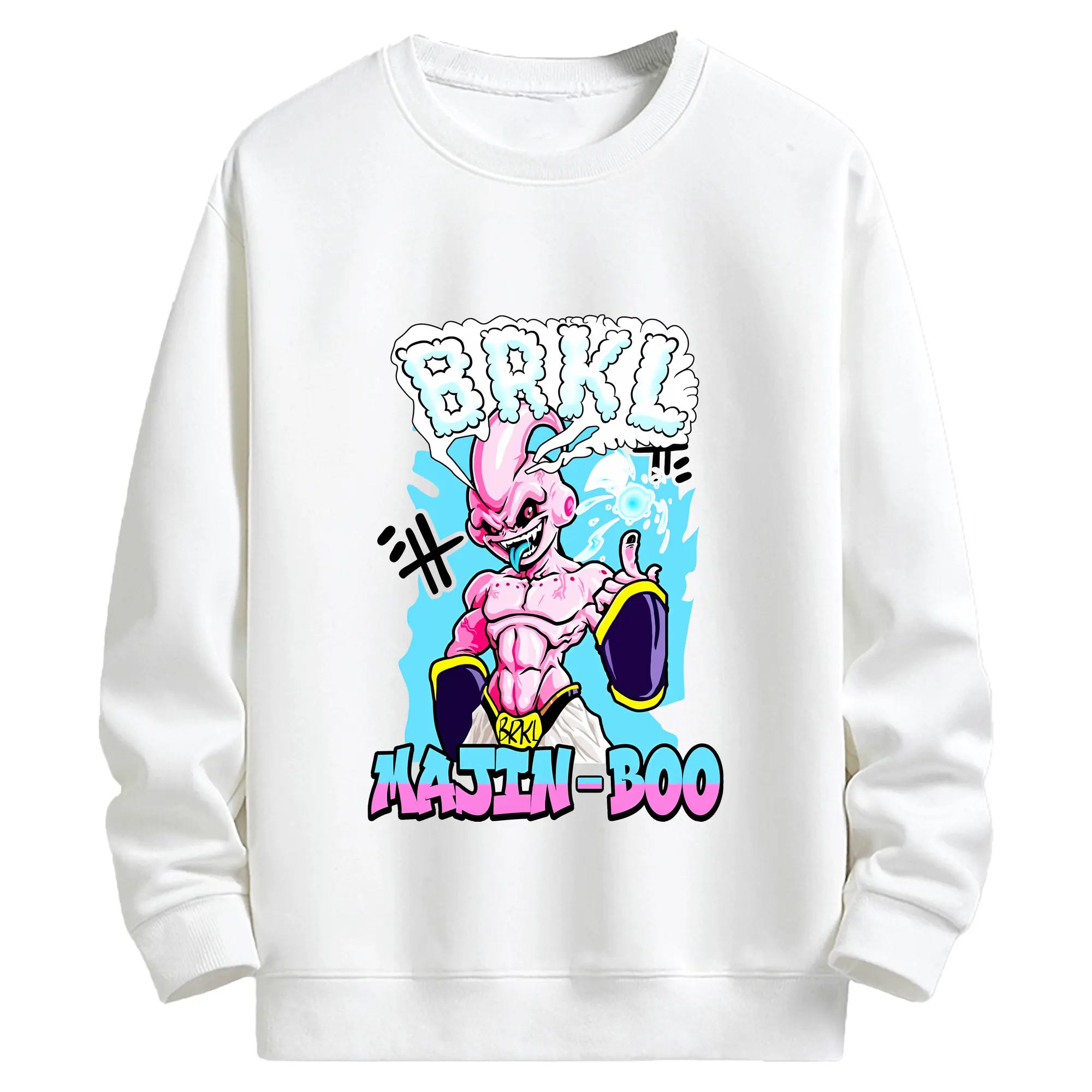 ドラゴンボール グッズ まじん ブウ - キッズ クルーネックスウェットシャツ ・ フロントプリント ・ 綿80％ ポリエステル20％ ・ 快適 通学 スポーツ 日常使い お散歩用