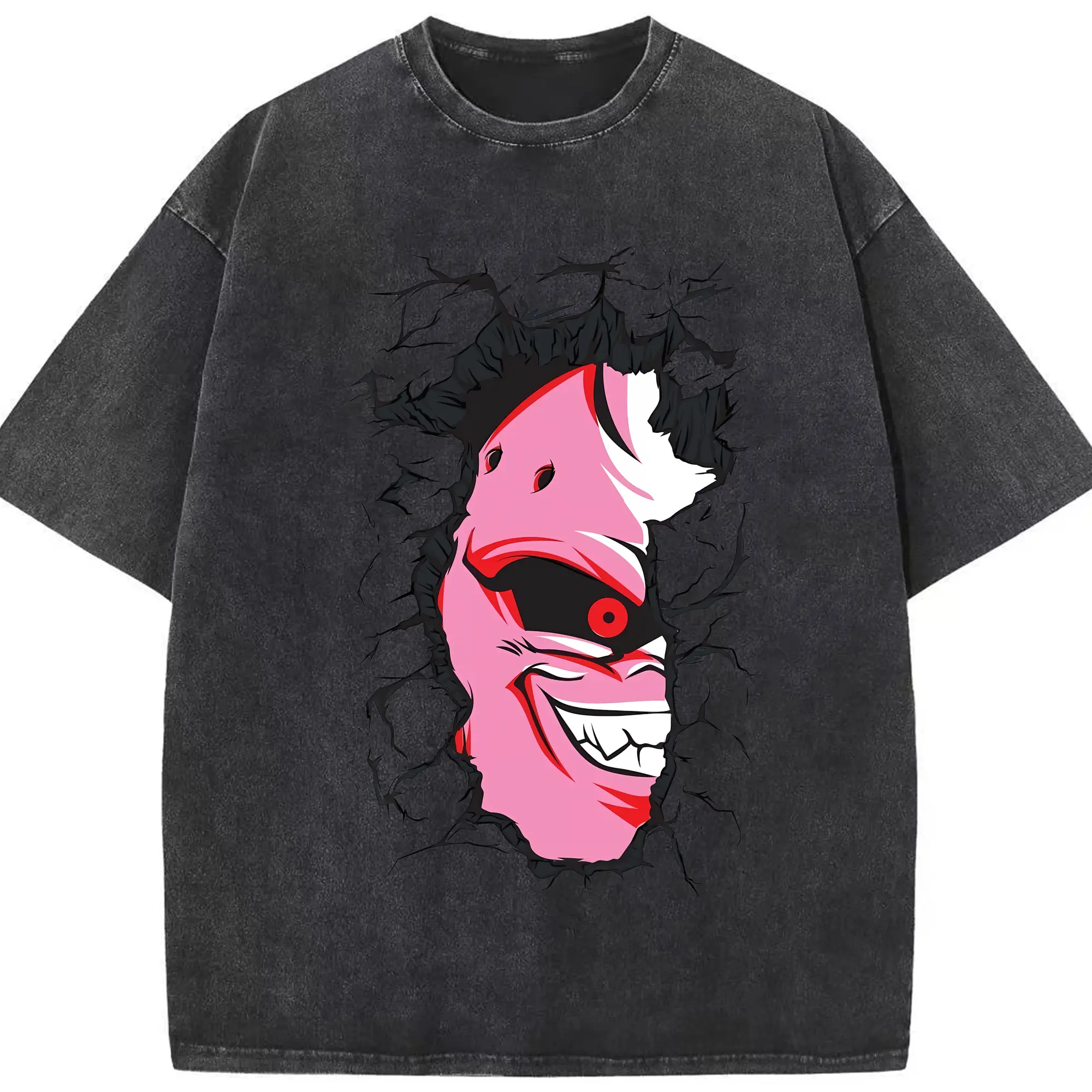 ドラゴンボール グッズ まじん ブウ - 綿100％ ヴィンテージ風 半袖Tシャツ ・ フロントプリント ・ 柔らか肌触り ・ 通気性 快適 ・ スポーツ カジュアル 外出用