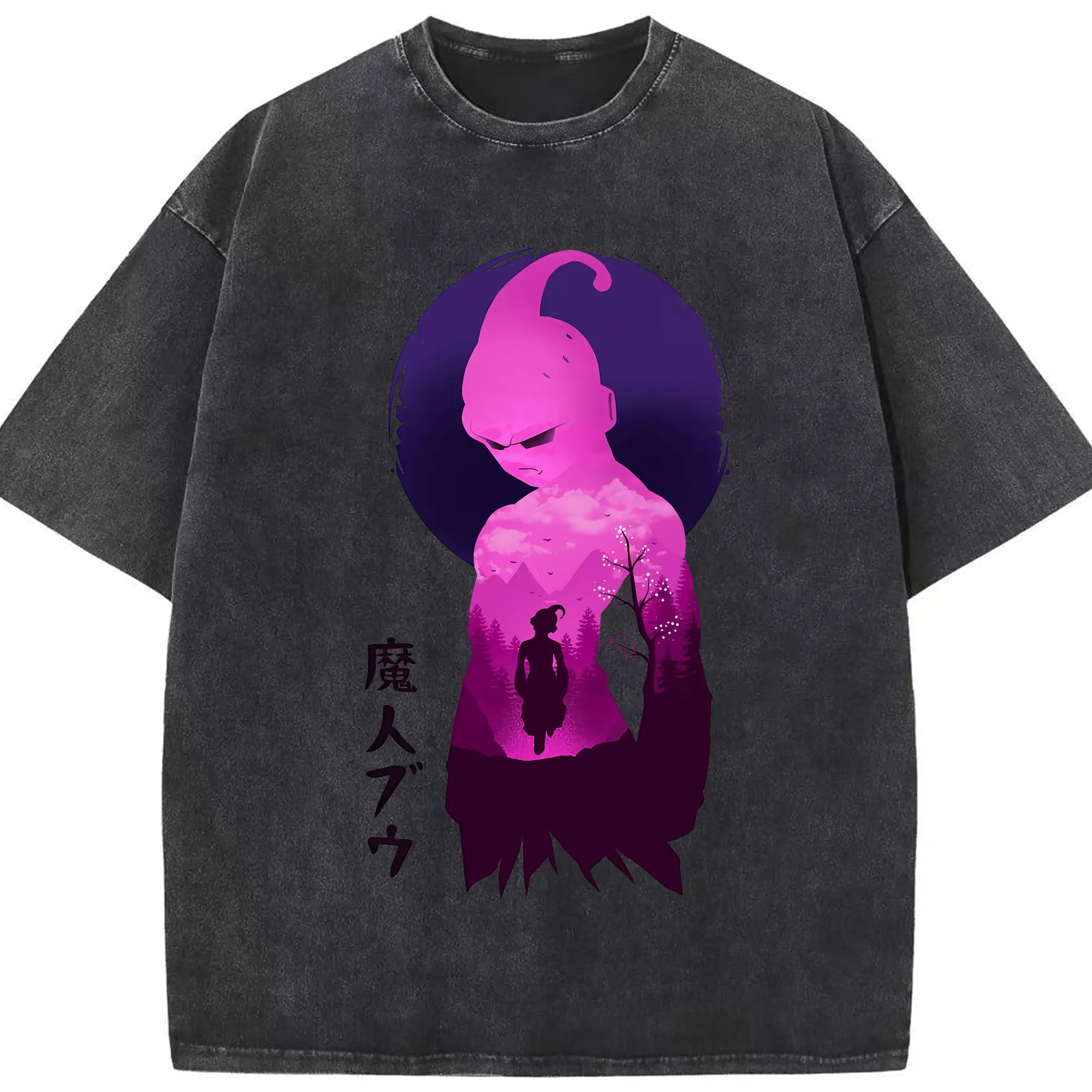 ドラゴンボール グッズ まじん ブウ - 綿100％ ヴィンテージ風 半袖Tシャツ ・ フロントプリント ・ 柔らか肌触り ・ 通気性 快適 ・ スポーツ カジュアル 外出用