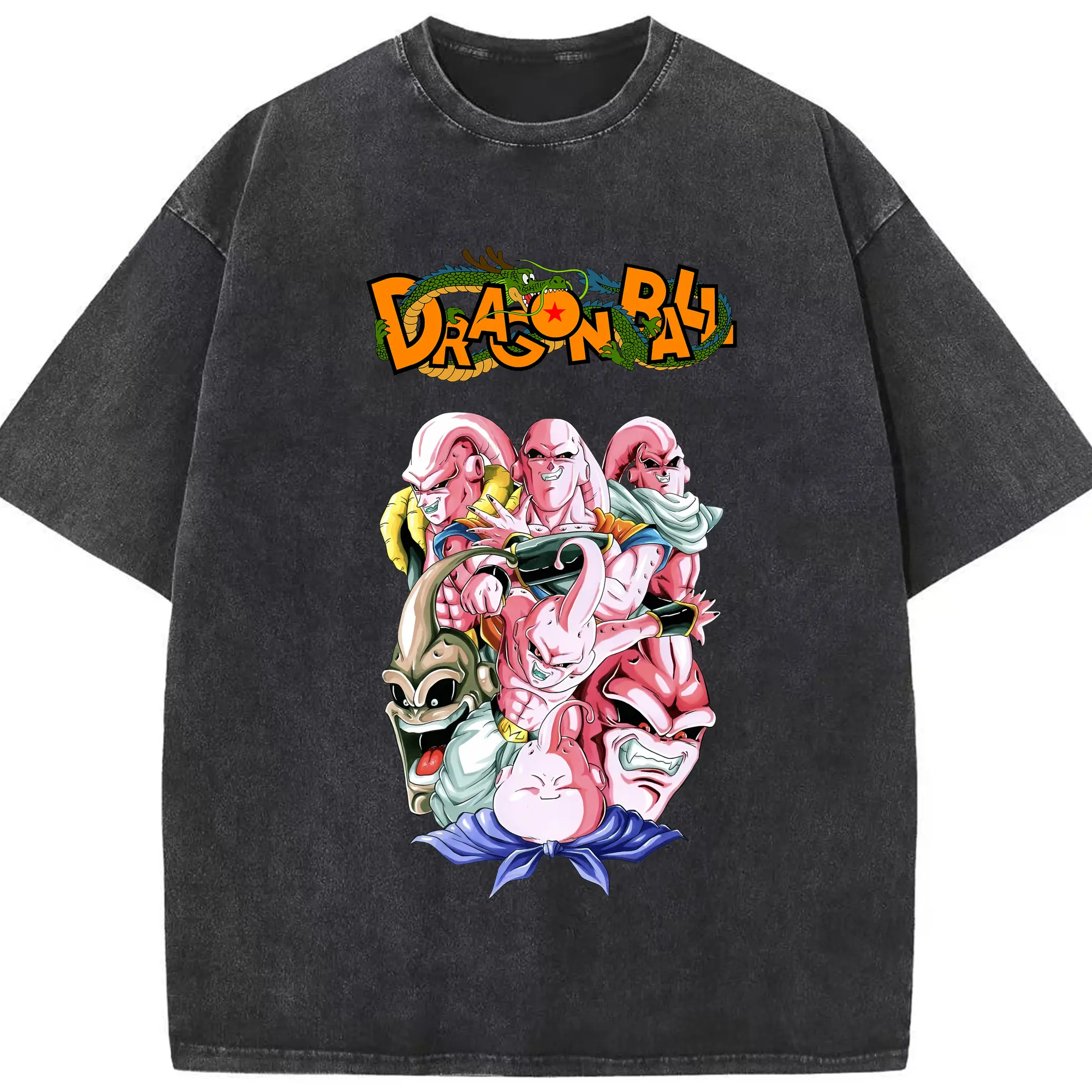 ドラゴンボール グッズ まじん ブウ - 綿100％ ヴィンテージ風 半袖Tシャツ ・ フロントプリント ・ 柔らか肌触り ・ 通気性 快適 ・ スポーツ カジュアル 外出用