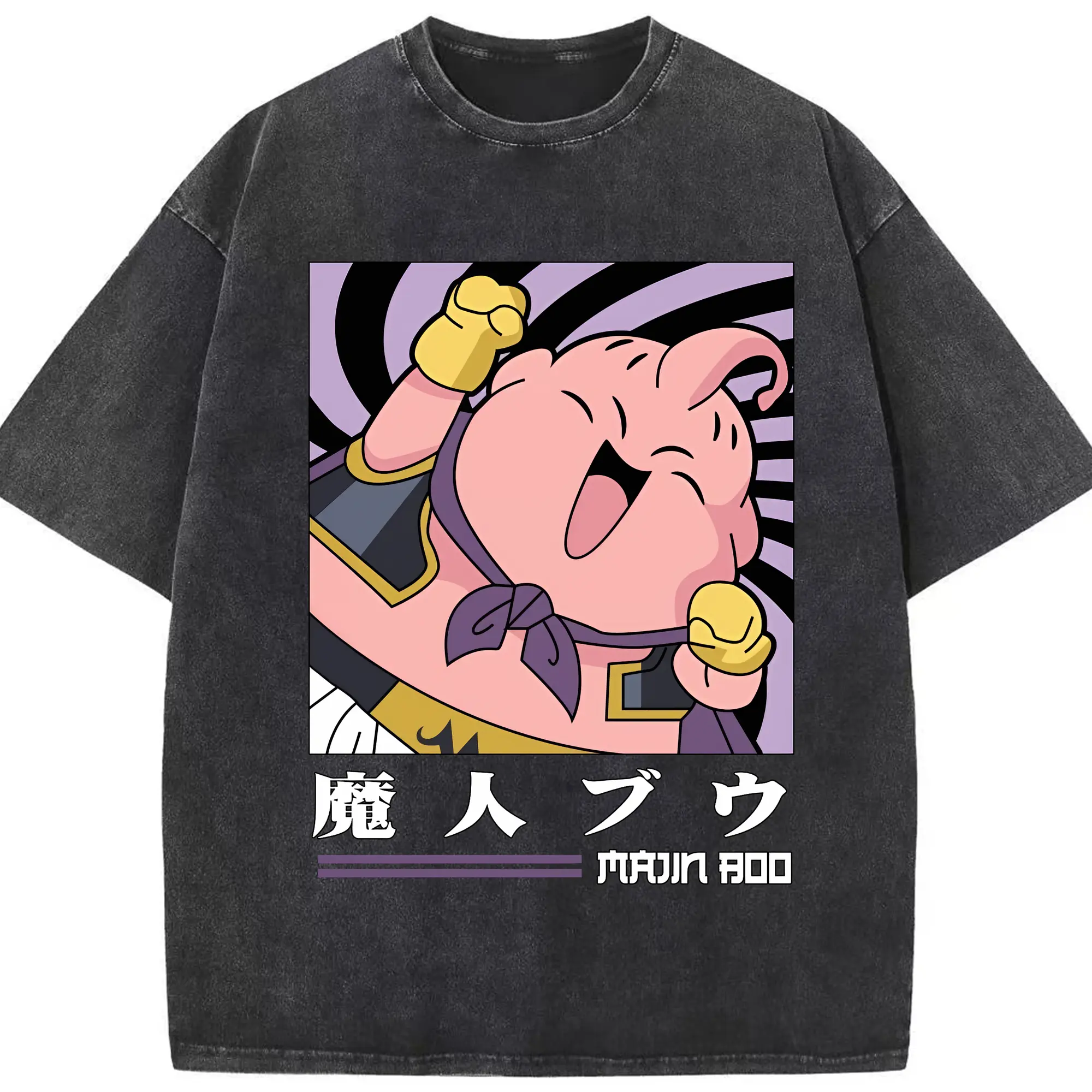 ドラゴンボール グッズ まじん ブウ - 綿100％ ヴィンテージ風 半袖Tシャツ ・ フロントプリント ・ 柔らか肌触り ・ 通気性 快適 ・ スポーツ カジュアル 外出用