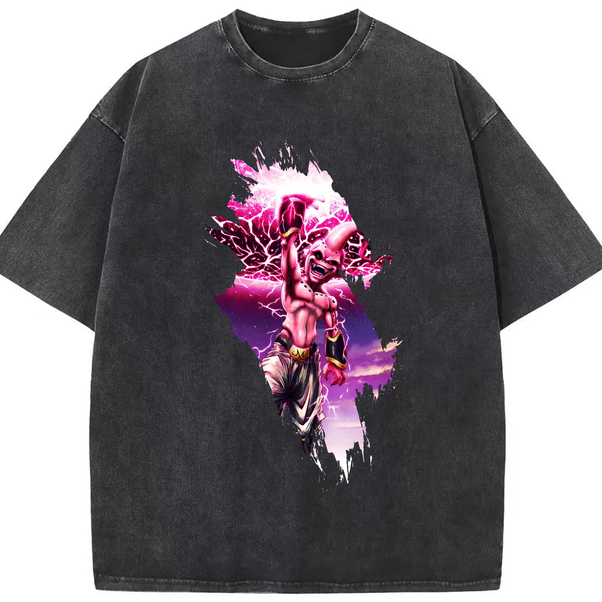 ドラゴンボール グッズ まじん ブウ - 綿100％ ヴィンテージ風 半袖Tシャツ ・ フロントプリント ・ 柔らか肌触り ・ 通気性 快適 ・ スポーツ カジュアル 外出用