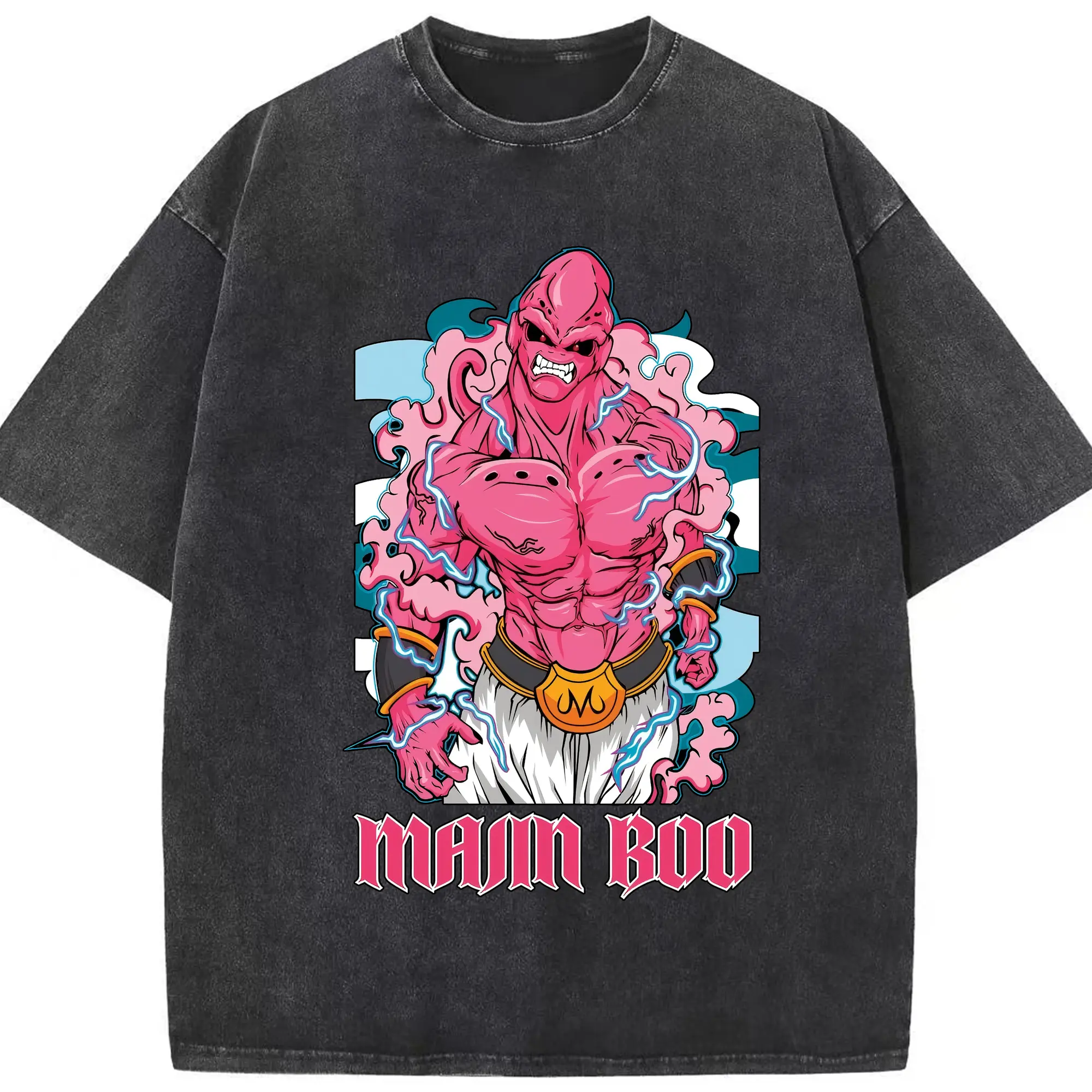 ドラゴンボール グッズ まじん ブウ - 綿100％ ヴィンテージ風 半袖Tシャツ ・ フロントプリント ・ 柔らか肌触り ・ 通気性 快適 ・ スポーツ カジュアル 外出用