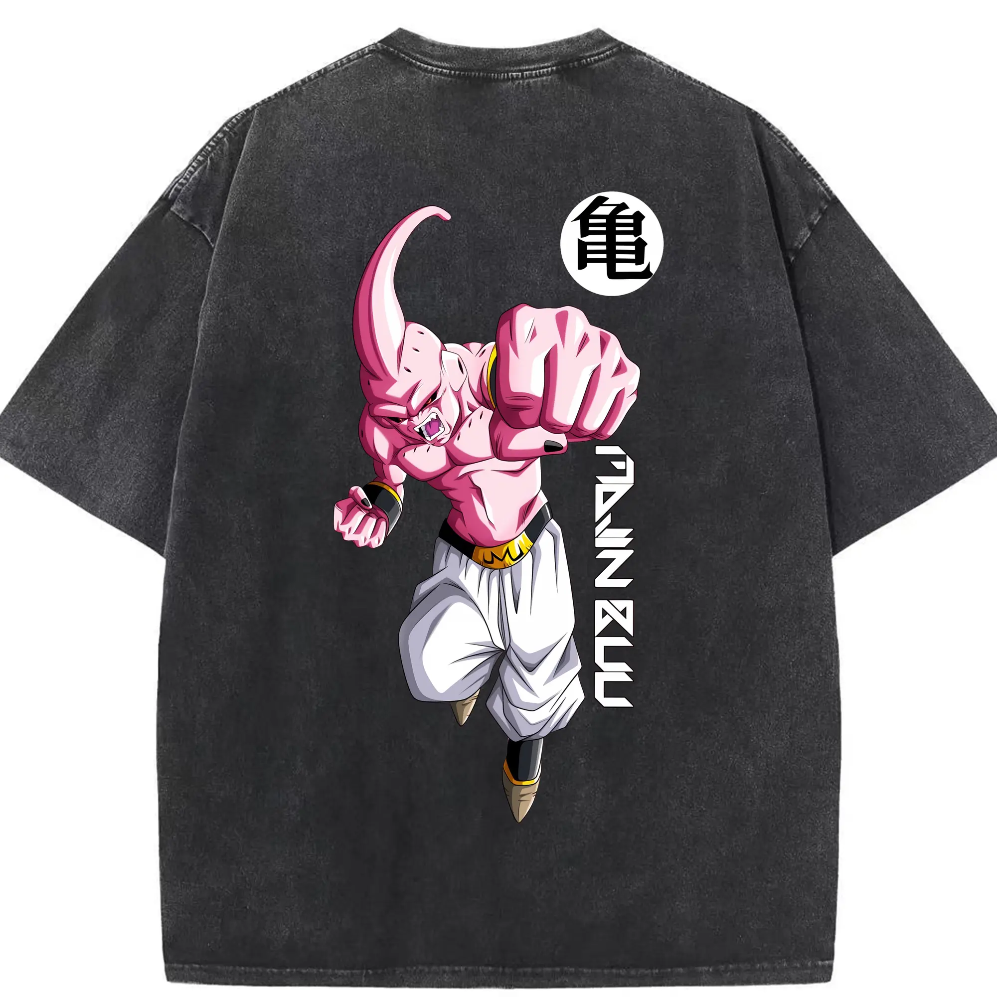 ドラゴンボール グッズ まじん ブウ - 綿100％ ヴィンテージ風 半袖Tシャツ ・ 背面プリント ・ 柔らか肌触り ・ 通気性 快適 ・ スポーツ カジュアル 外出用