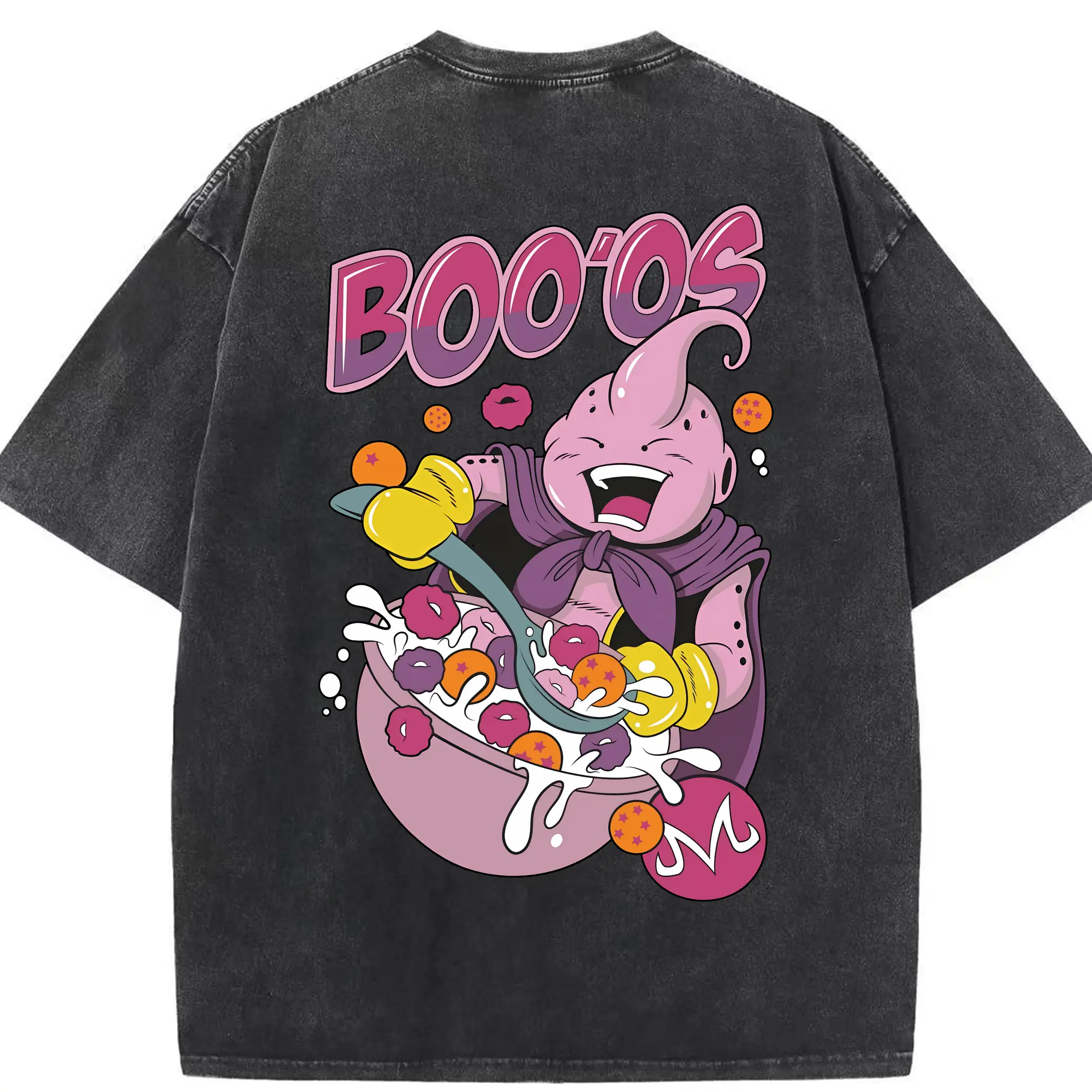 ドラゴンボール グッズ まじん ブウ - 綿100％ ヴィンテージ風 半袖Tシャツ ・ 背面プリント ・ 柔らか肌触り ・ 通気性 快適 ・ スポーツ カジュアル 外出用