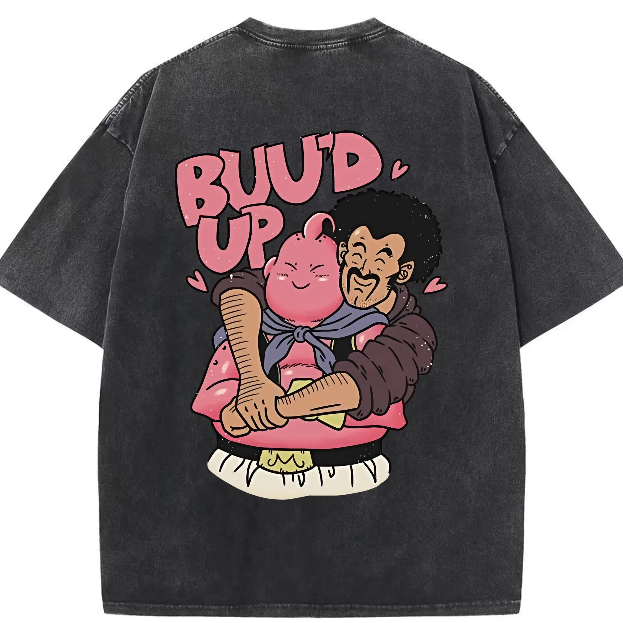 ドラゴンボール グッズ まじん ブウ - 綿100％ ヴィンテージ風 半袖Tシャツ ・ 背面プリント ・ 柔らか肌触り ・ 通気性 快適 ・ スポーツ カジュアル 外出用