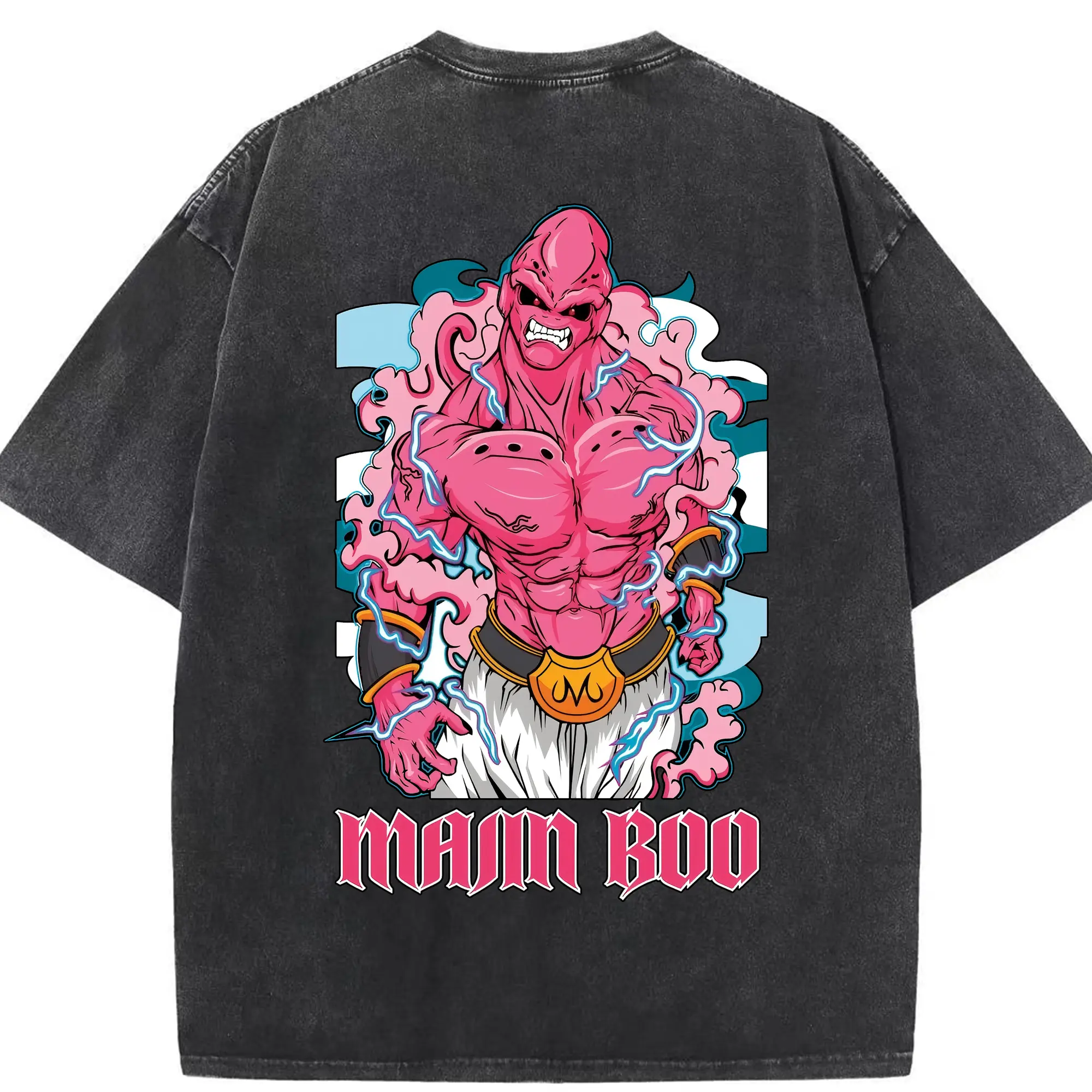 ドラゴンボール グッズ まじん ブウ - 綿100％ ヴィンテージ風 半袖Tシャツ ・ 背面プリント ・ 柔らか肌触り ・ 通気性 快適 ・ スポーツ カジュアル 外出用