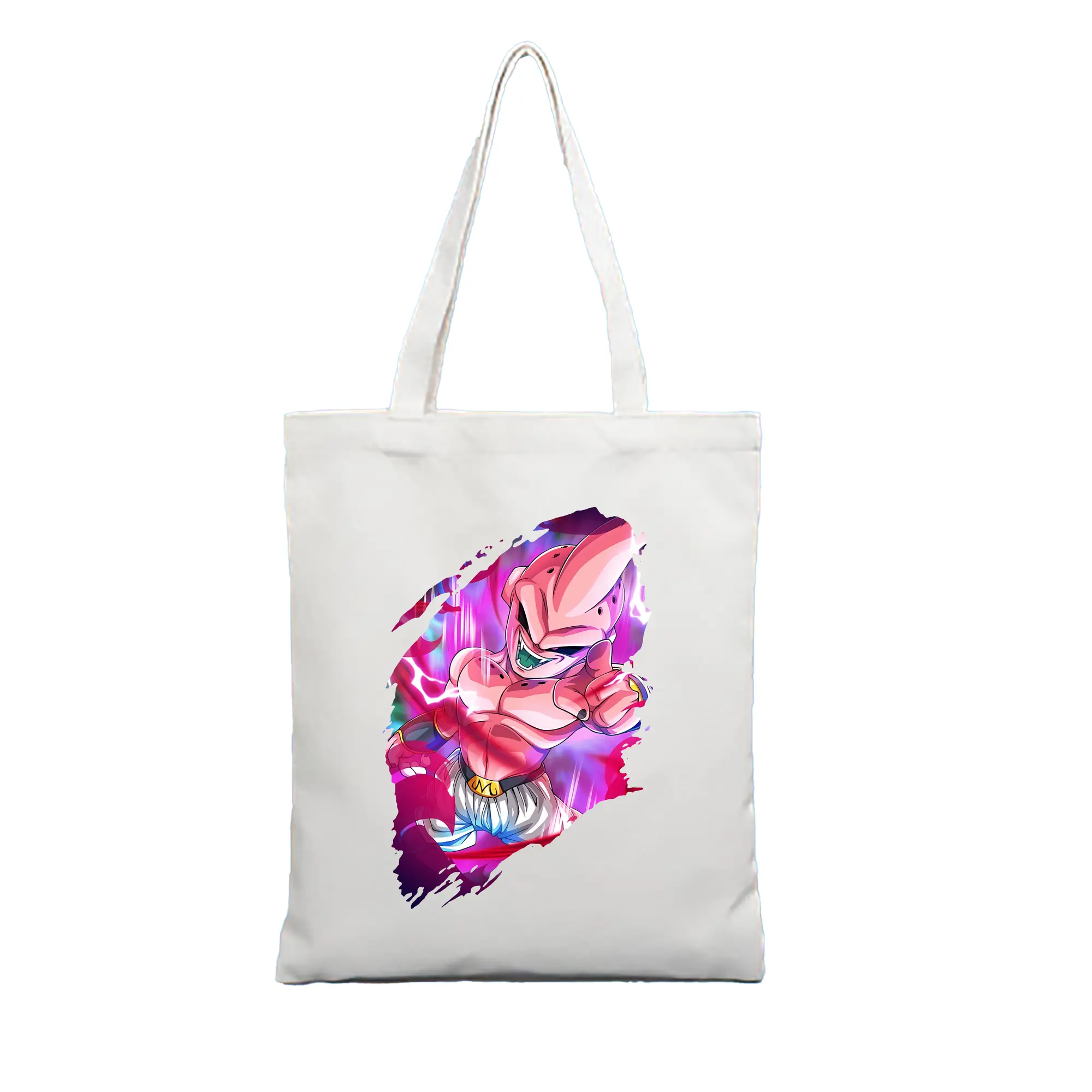 ドラゴンボール グッズ まじん ブウ - 縦型キャンバス手提げバッグ（トートバッグ） ・ キャンバス素材 ・ ショッピング用 ・ 軽量 丈夫 お手入れ簡単