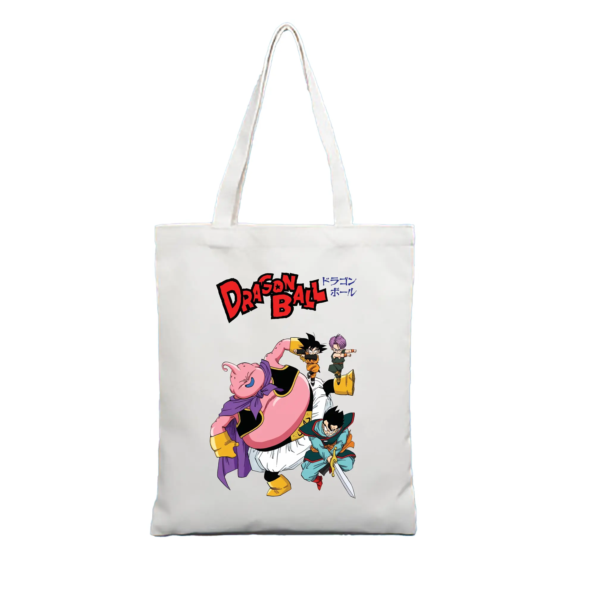 ドラゴンボール グッズ まじん ブウ - 縦型キャンバス手提げバッグ（トートバッグ） ・ キャンバス素材 ・ ショッピング用 ・ 軽量 丈夫 お手入れ簡単