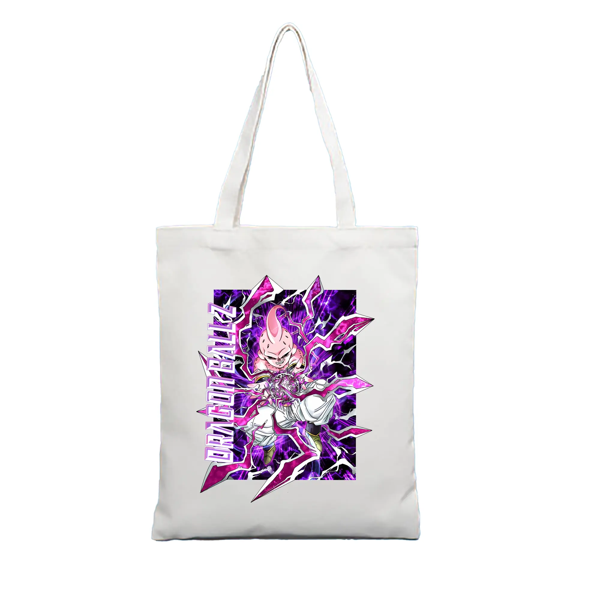 ドラゴンボール グッズ まじん ブウ - 縦型キャンバス手提げバッグ（トートバッグ） ・ キャンバス素材 ・ ショッピング用 ・ 軽量 丈夫 お手入れ簡単