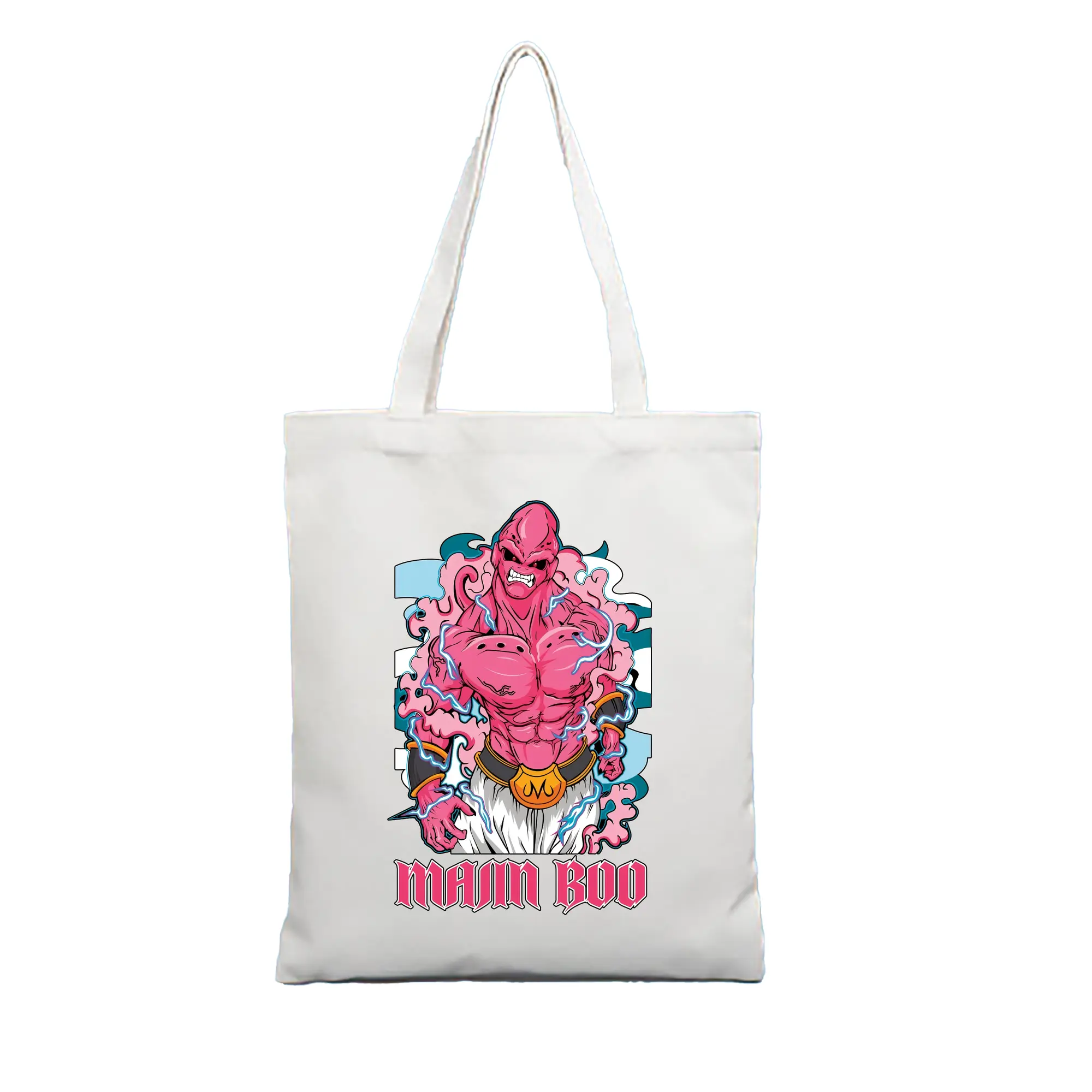 ドラゴンボール グッズ まじん ブウ - 縦型キャンバス手提げバッグ（トートバッグ） ・ キャンバス素材 ・ ショッピング用 ・ 軽量 丈夫 お手入れ簡単