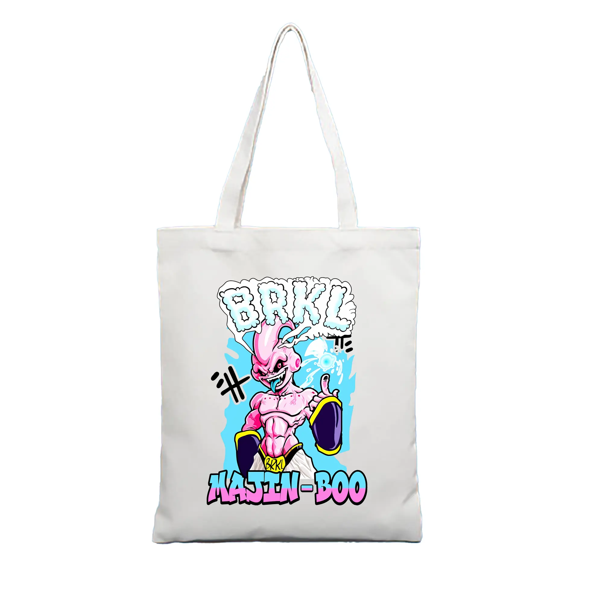 ドラゴンボール グッズ まじん ブウ - 縦型キャンバス手提げバッグ（トートバッグ） ・ キャンバス素材 ・ ショッピング用 ・ 軽量 丈夫 お手入れ簡単