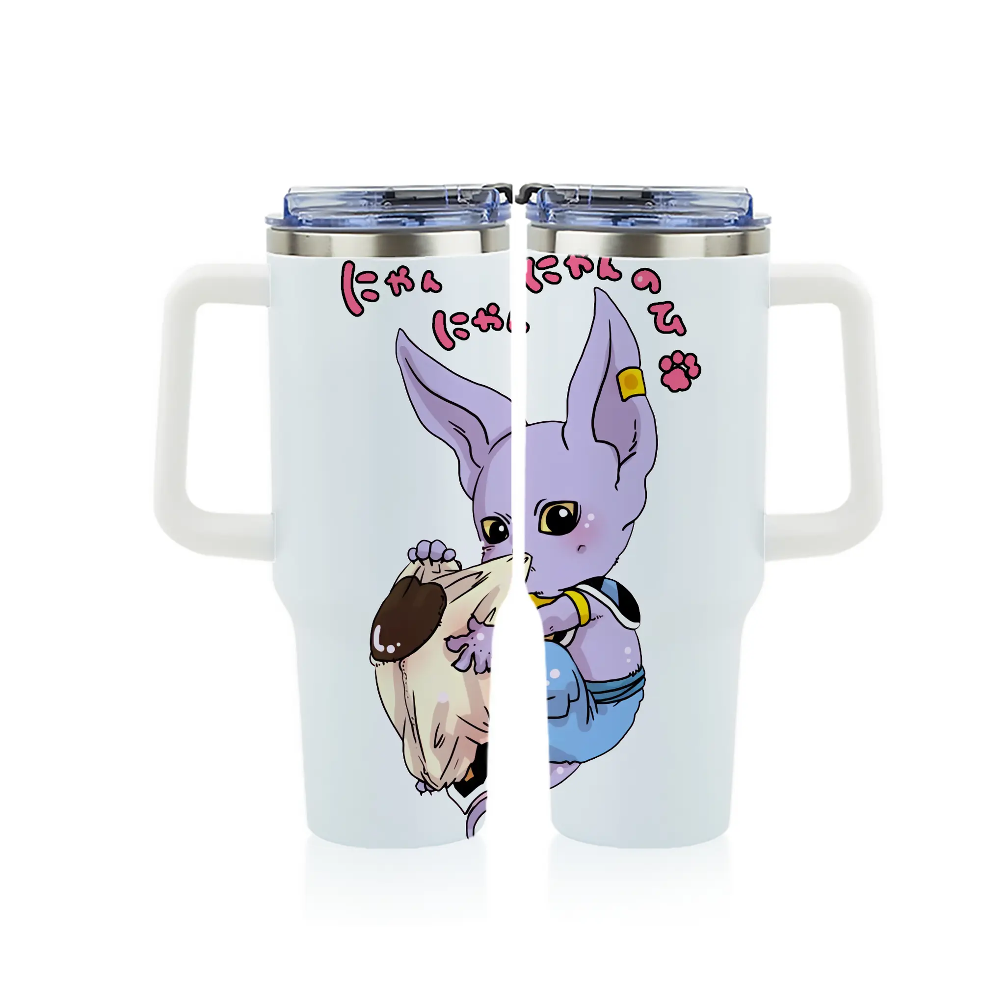 ドラゴンボール グッズ ビルス - 1200mL フルプリント車用タンブラー ・ 304ステンレス 内側 ・ 201ステンレス 外側 ・ 保温 保冷 ・ 通勤 ドライブ アウトドア用