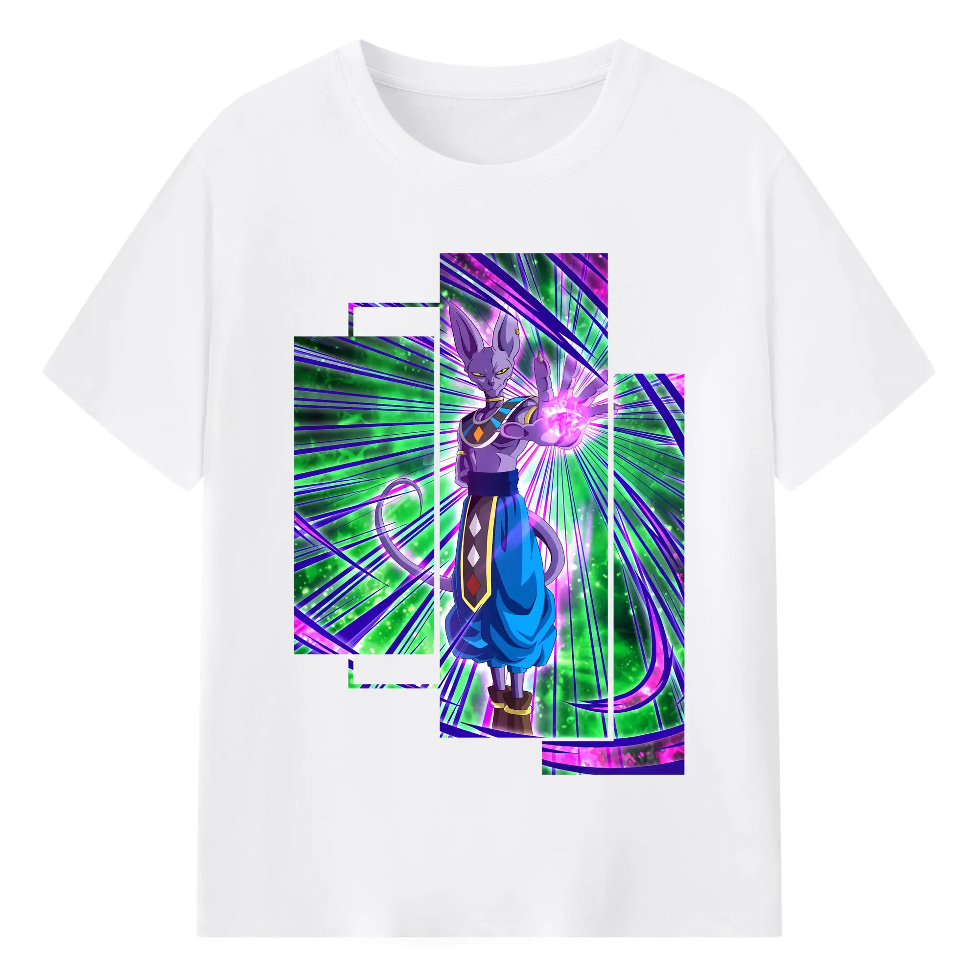 ドラゴンボール グッズ ビルス - 綿100％ 半袖Tシャツ ・ フロントプリント ・ 快適 通気性 ・ 日常使い 散歩 スポーツ用