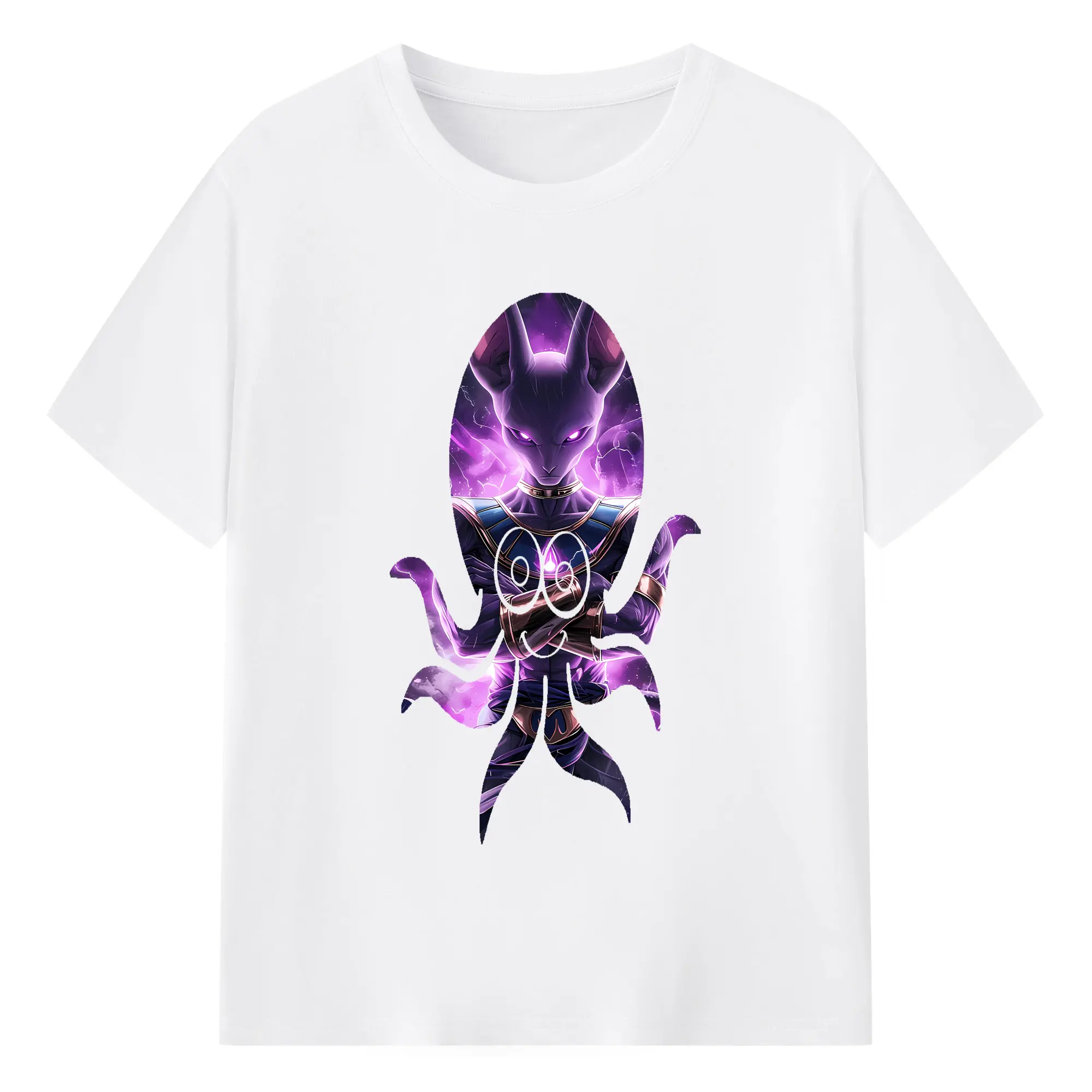 ドラゴンボール グッズ ビルス - 綿100％ 半袖Tシャツ ・ フロントプリント ・ 快適 通気性 ・ 日常使い 散歩 スポーツ用