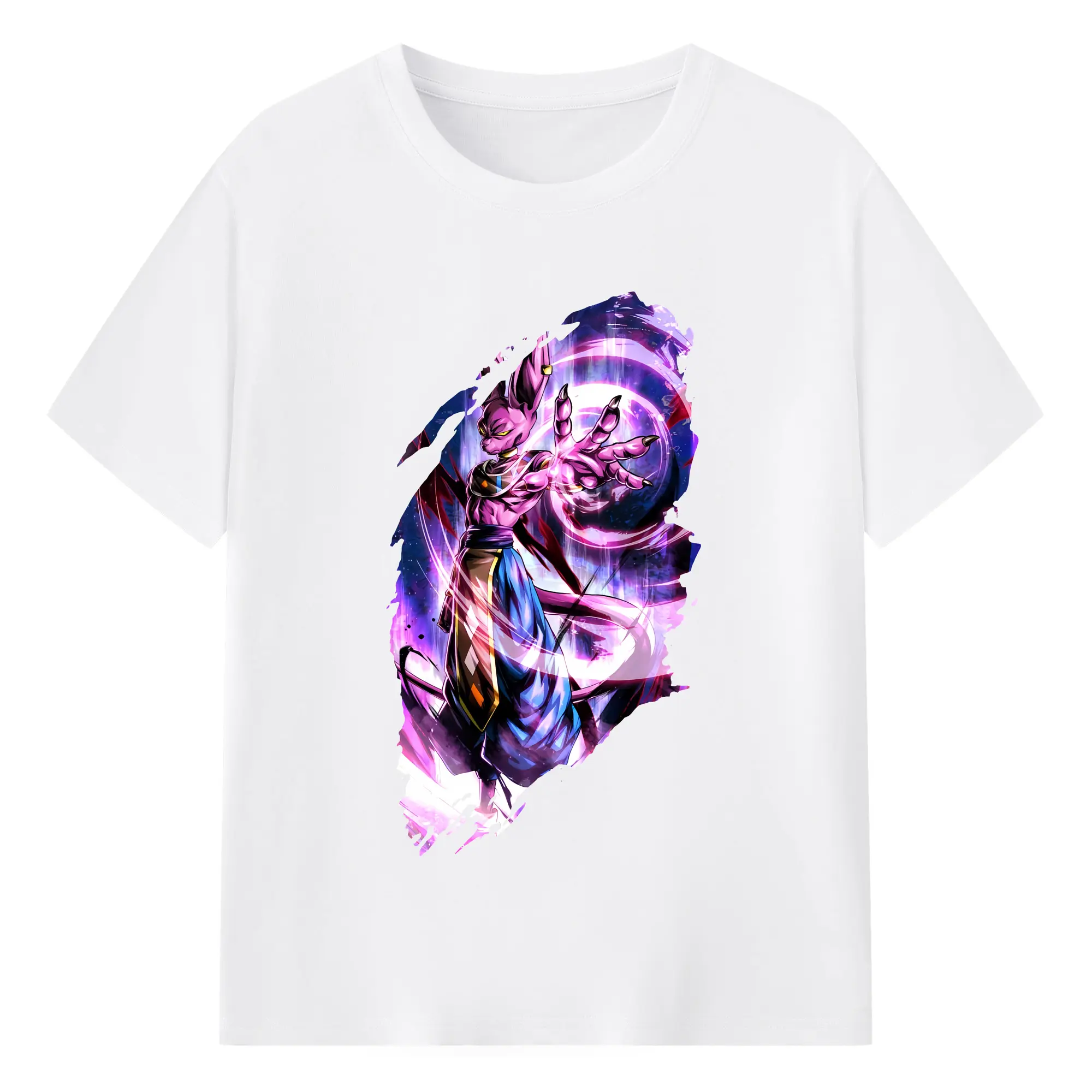 ドラゴンボール グッズ ビルス - 綿100％ 半袖Tシャツ ・ フロントプリント ・ 快適 通気性 ・ 日常使い 散歩 スポーツ用