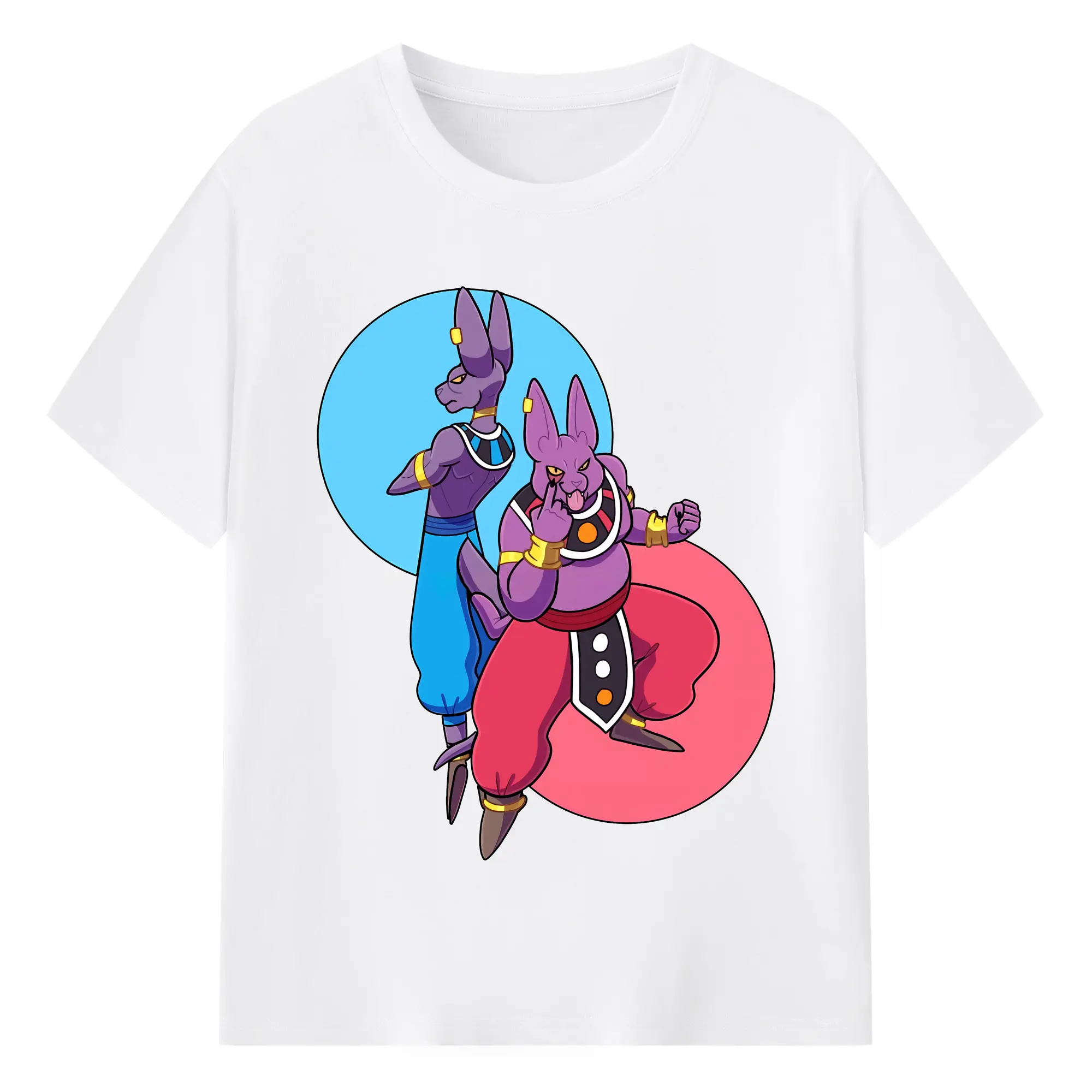 ドラゴンボール グッズ ビルス - 綿100％ 半袖Tシャツ ・ フロントプリント ・ 快適 通気性 ・ 日常使い 散歩 スポーツ用