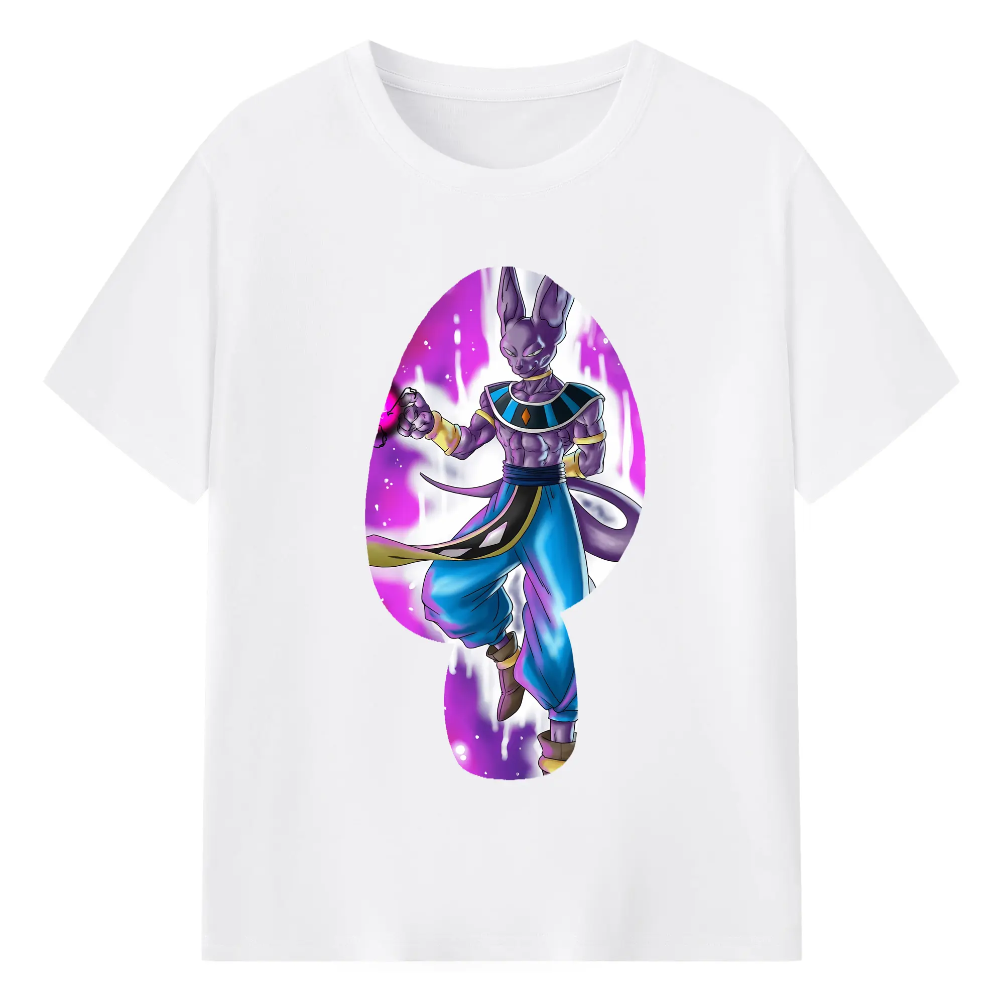 ドラゴンボール グッズ ビルス - 綿100％ 半袖Tシャツ ・ フロントプリント ・ 快適 通気性 ・ 日常使い 散歩 スポーツ用