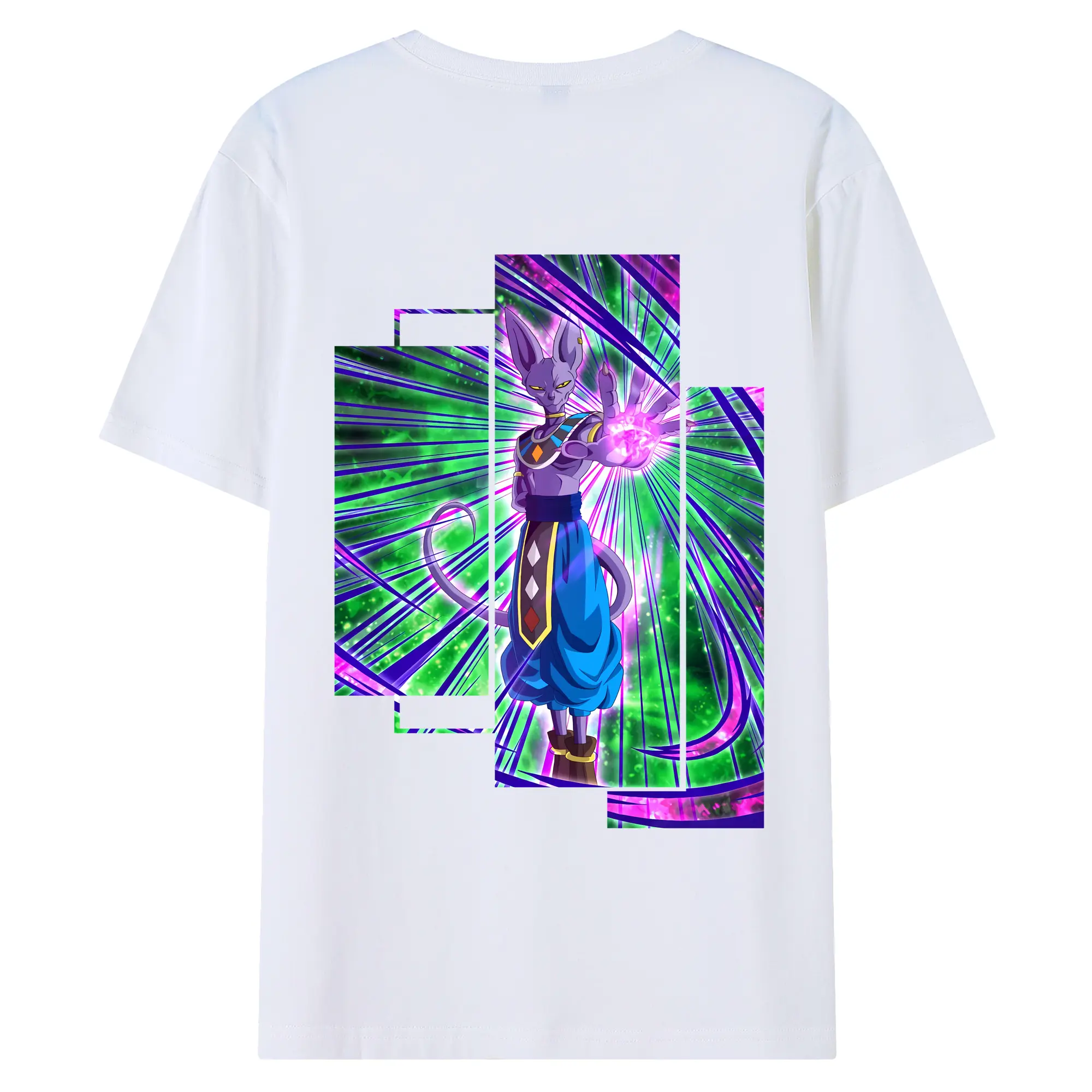 ドラゴンボール グッズ ビルス - 綿100％ 半袖Tシャツ ・ バックプリント ・ 快適 通気性 ・ 日常使い 散歩 スポーツ用