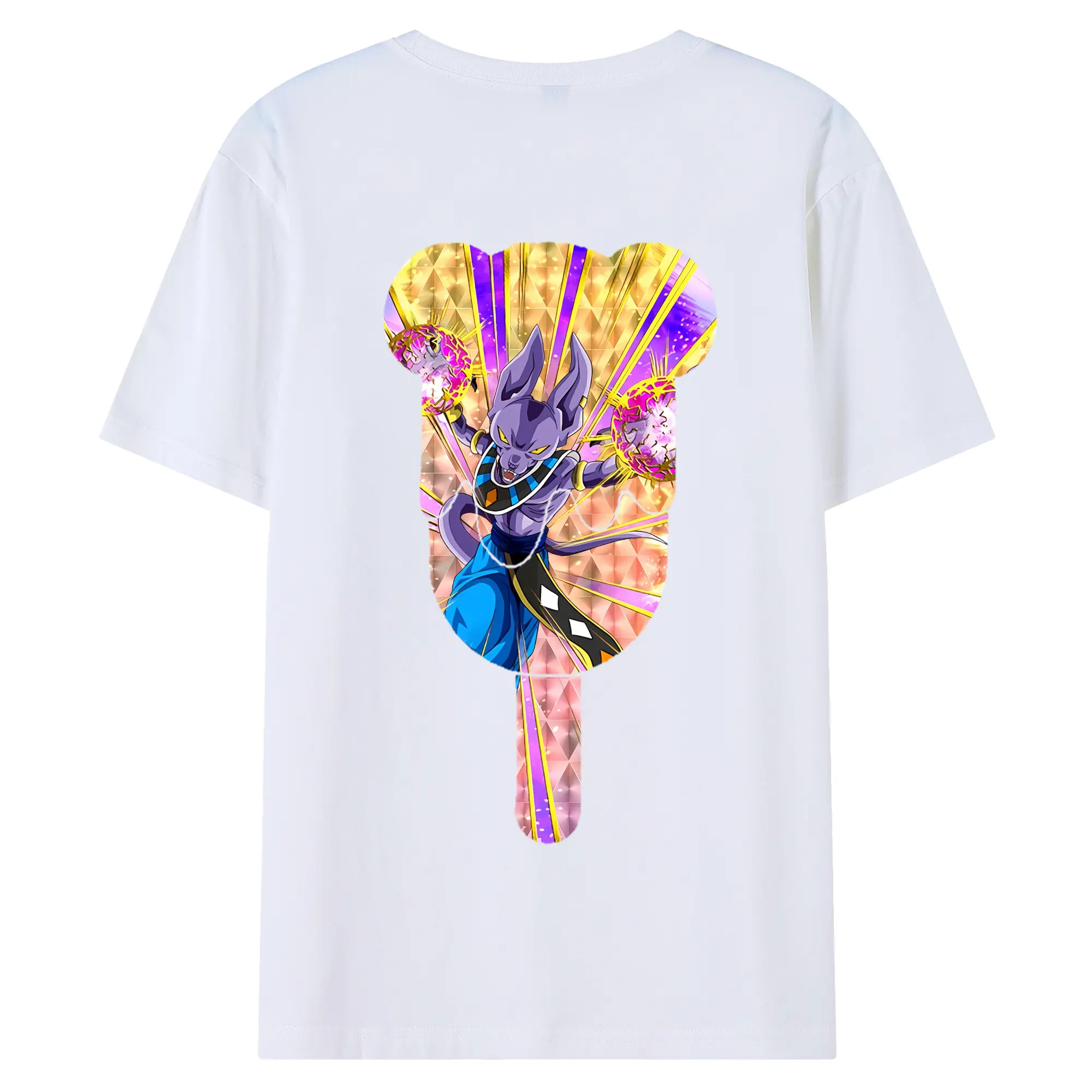 ドラゴンボール グッズ ビルス - 綿100％ 半袖Tシャツ ・ バックプリント ・ 快適 通気性 ・ 日常使い 散歩 スポーツ用