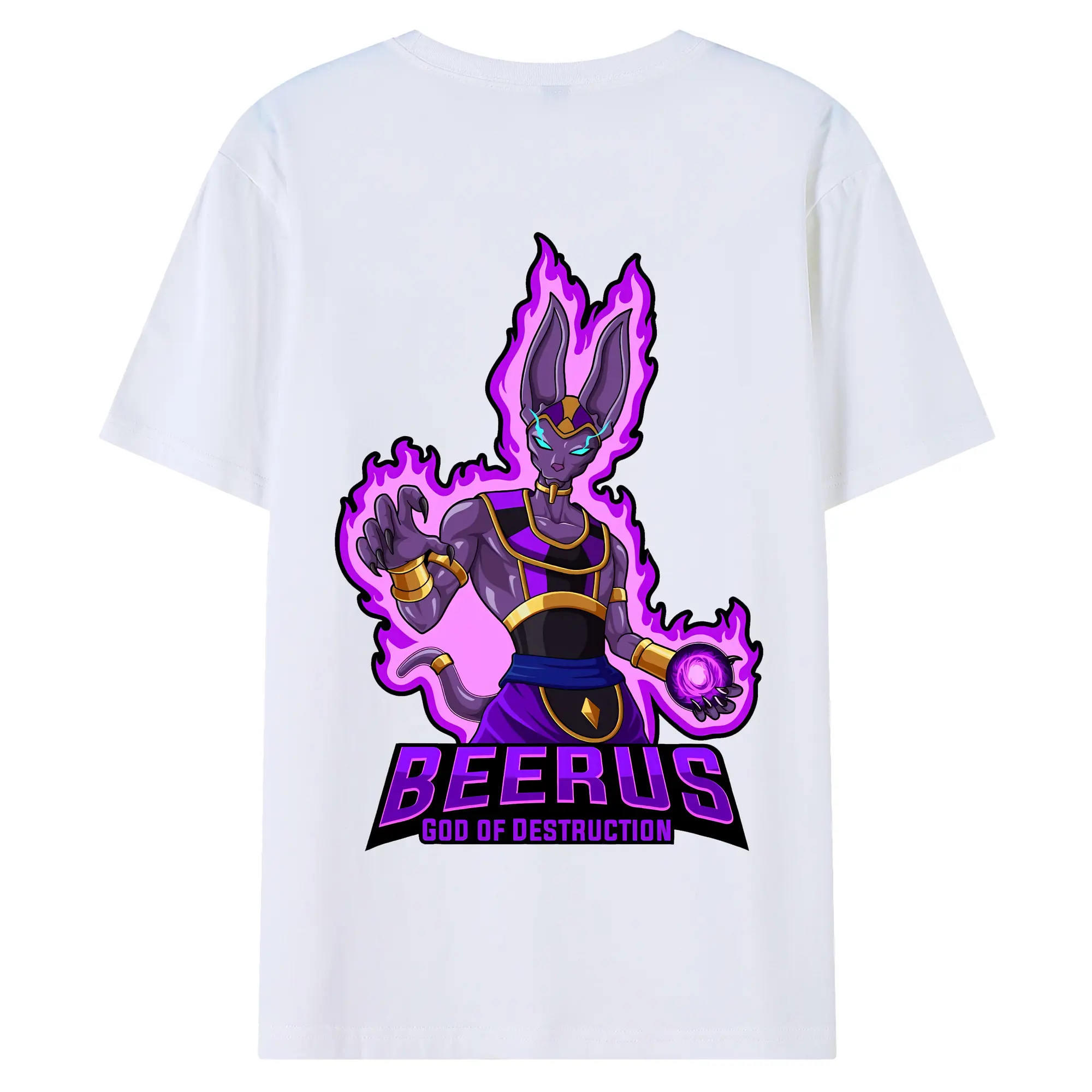 ドラゴンボール グッズ ビルス - 綿100％ 半袖Tシャツ ・ バックプリント ・ 快適 通気性 ・ 日常使い 散歩 スポーツ用