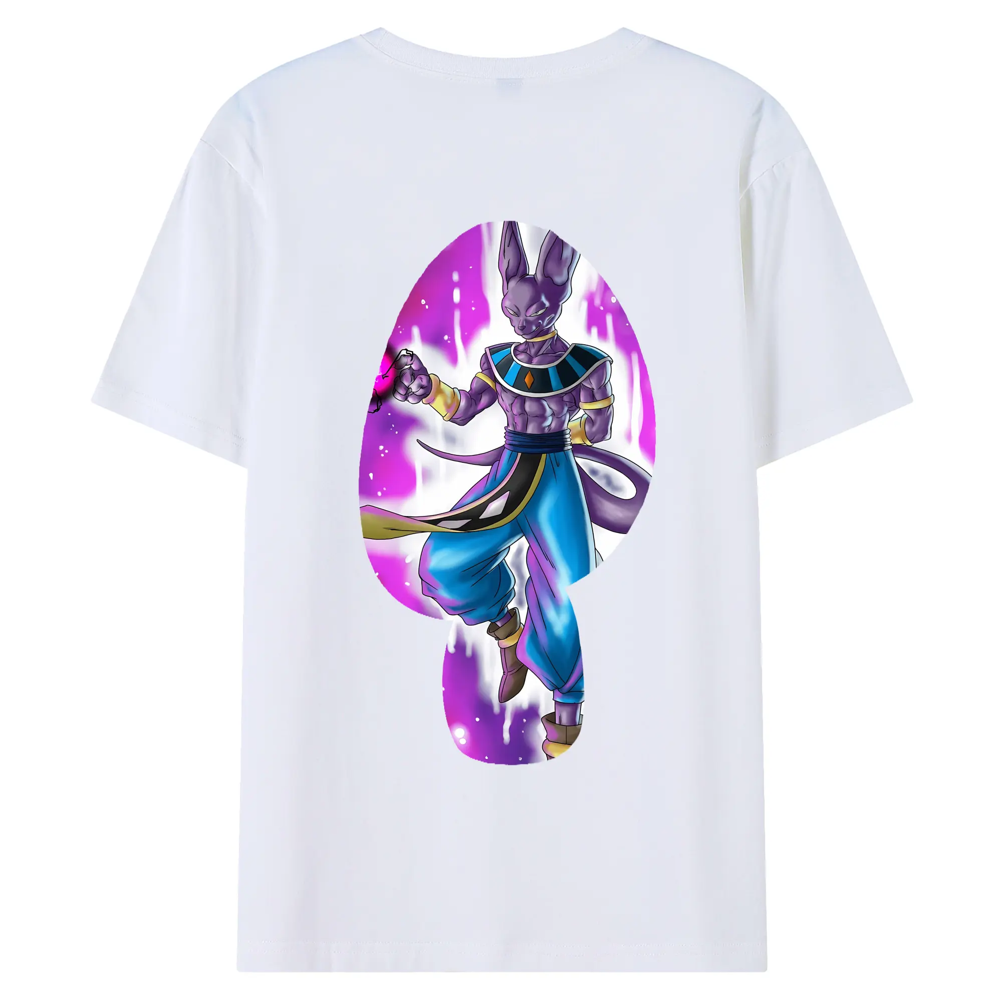 ドラゴンボール グッズ ビルス - 綿100％ 半袖Tシャツ ・ バックプリント ・ 快適 通気性 ・ 日常使い 散歩 スポーツ用