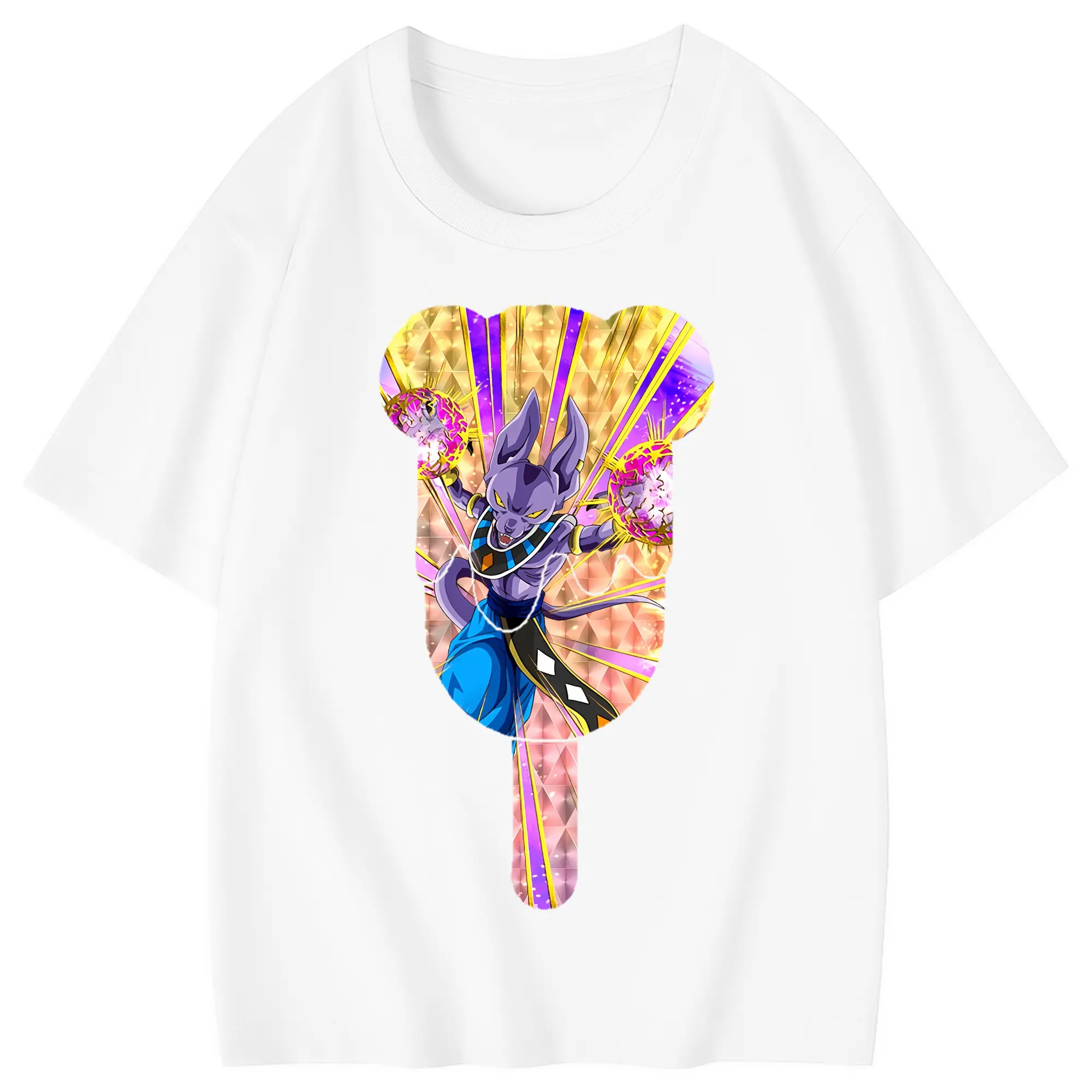 ドラゴンボール グッズ ビルス - 綿100％ キッズTシャツ ・ フロントプリント ・ 快適 通気性 ・ スポーツ カジュアル 散歩用