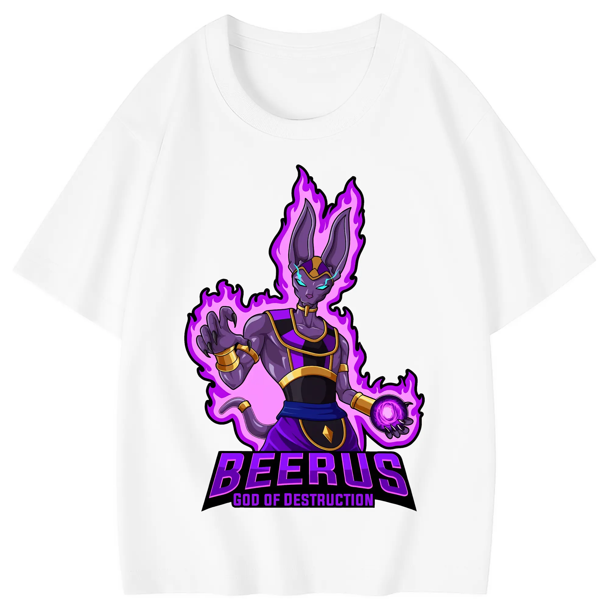 ドラゴンボール グッズ ビルス - 綿100％ キッズTシャツ ・ フロントプリント ・ 快適 通気性 ・ スポーツ カジュアル 散歩用