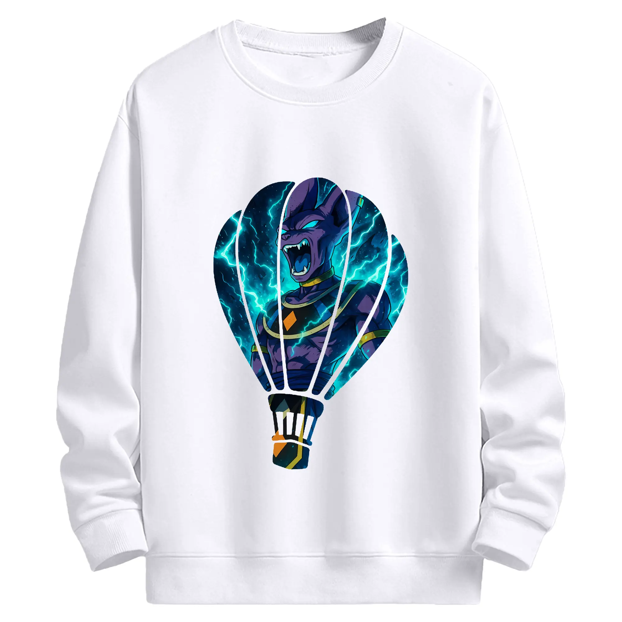 ドラゴンボール グッズ ビルス - 高品質 クルーネック スウェット ・ コットン59％ ポリエステル41％ ・ ユニセックス 長袖 トレーナー ・ カジュアル デイリー スポーツ 散歩用