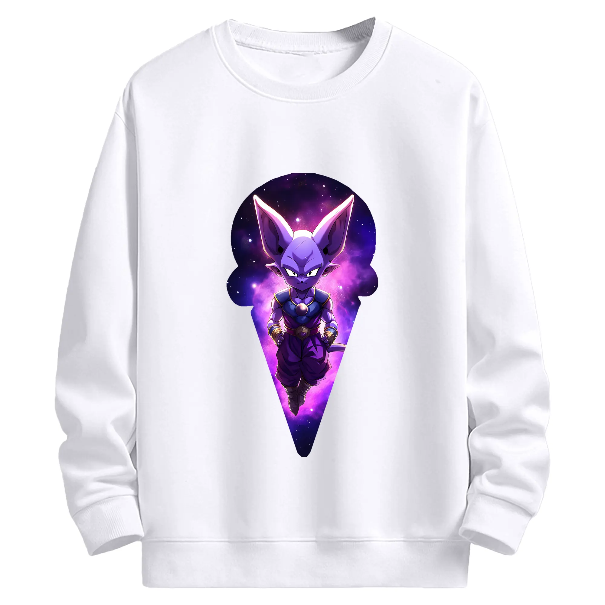 ドラゴンボール グッズ ビルス - 高品質 クルーネック スウェット ・ コットン59％ ポリエステル41％ ・ ユニセックス 長袖 トレーナー ・ カジュアル デイリー スポーツ 散歩用