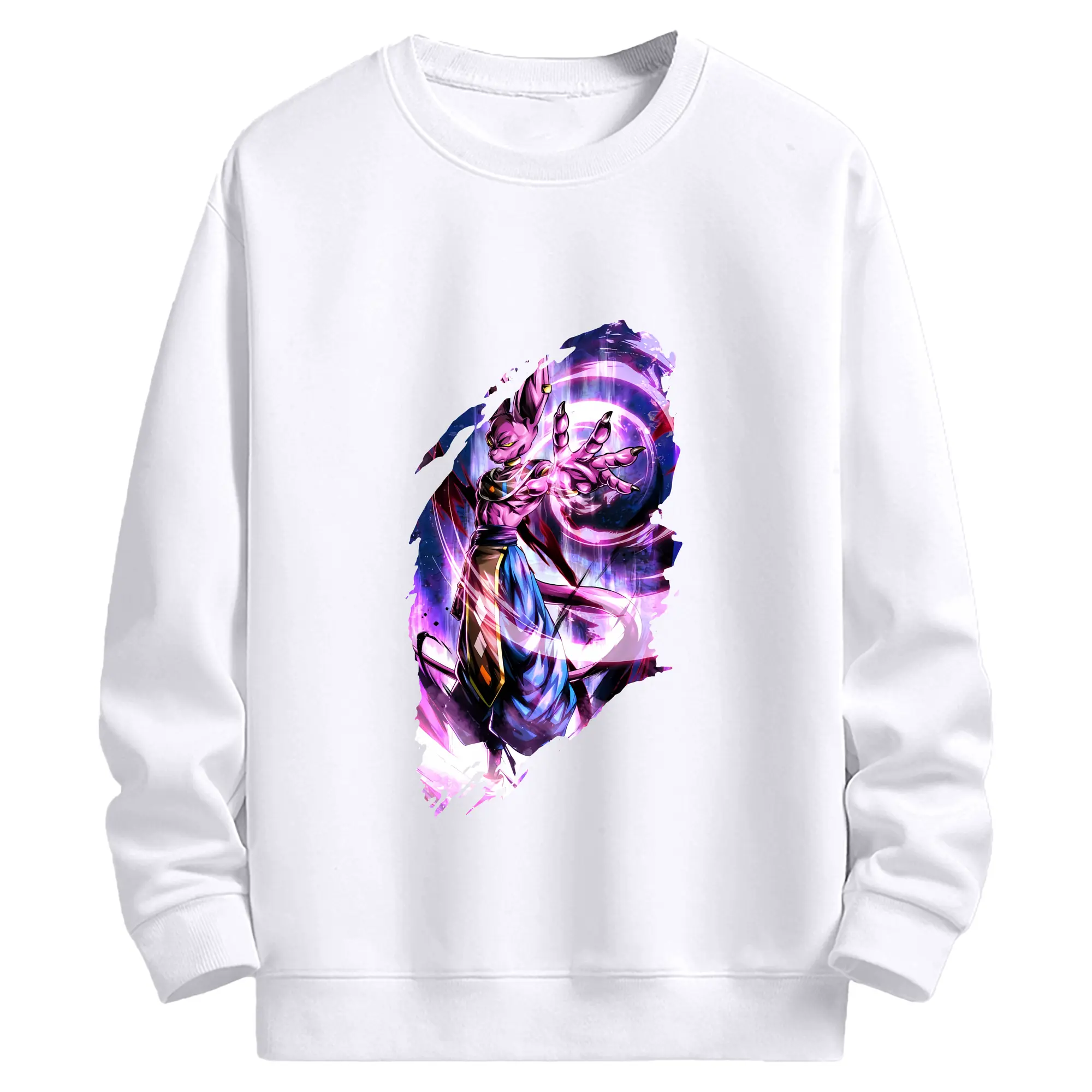 ドラゴンボール グッズ ビルス - 高品質 クルーネック スウェット ・ コットン59％ ポリエステル41％ ・ ユニセックス 長袖 トレーナー ・ カジュアル デイリー スポーツ 散歩用