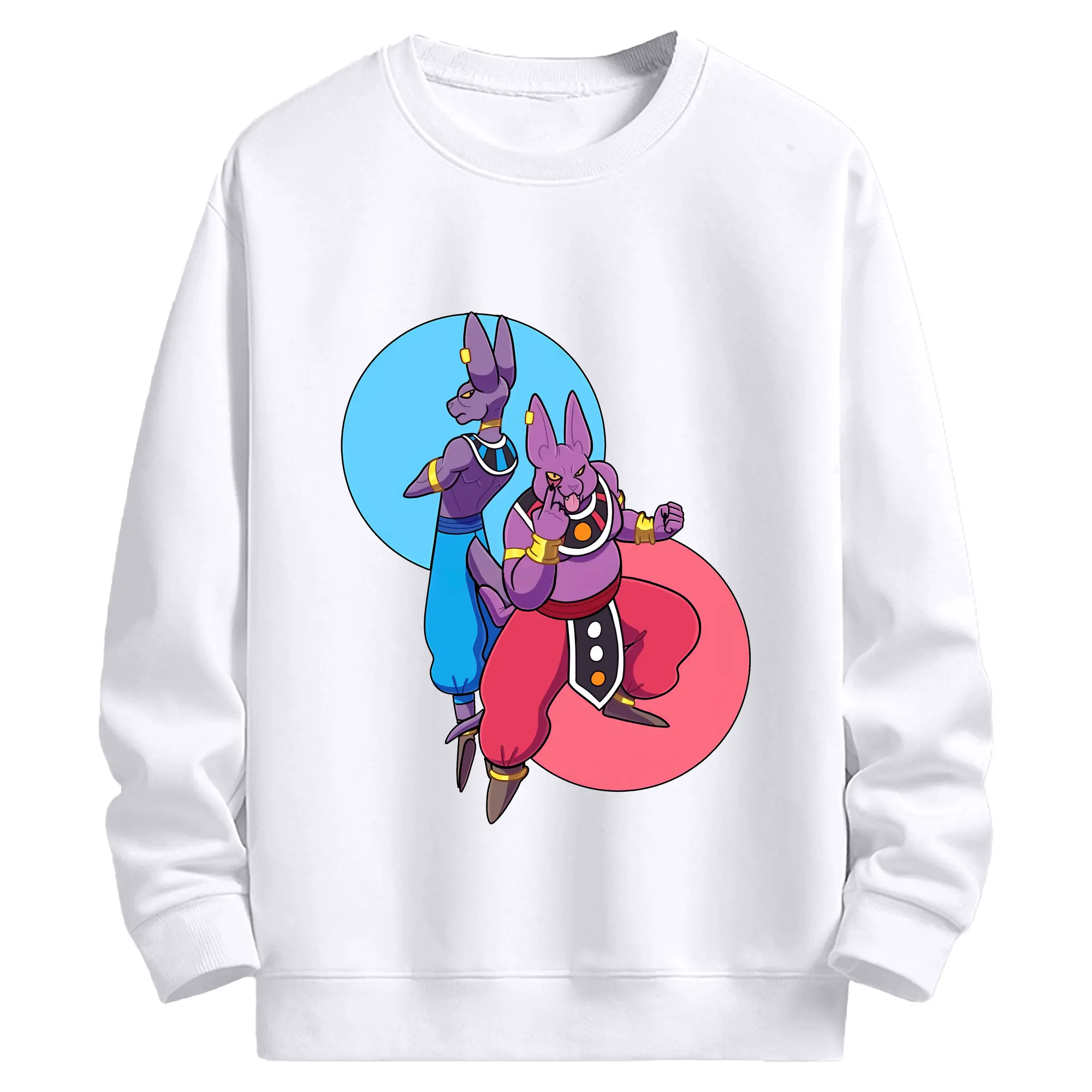 ドラゴンボール グッズ ビルス - 高品質 クルーネック スウェット ・ コットン59％ ポリエステル41％ ・ ユニセックス 長袖 トレーナー ・ カジュアル デイリー スポーツ 散歩用