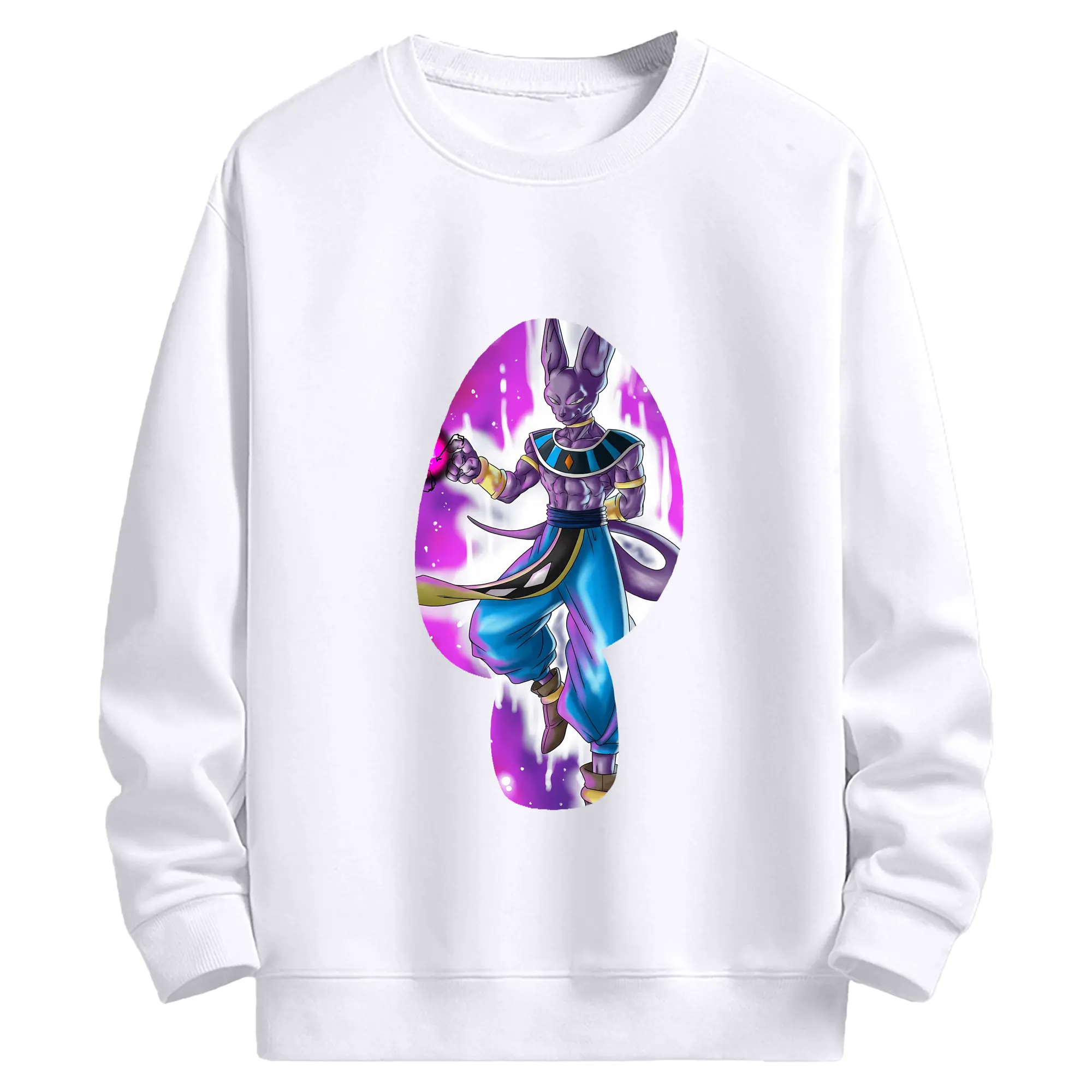 ドラゴンボール グッズ ビルス - 高品質 クルーネック スウェット ・ コットン59％ ポリエステル41％ ・ ユニセックス 長袖 トレーナー ・ カジュアル デイリー スポーツ 散歩用