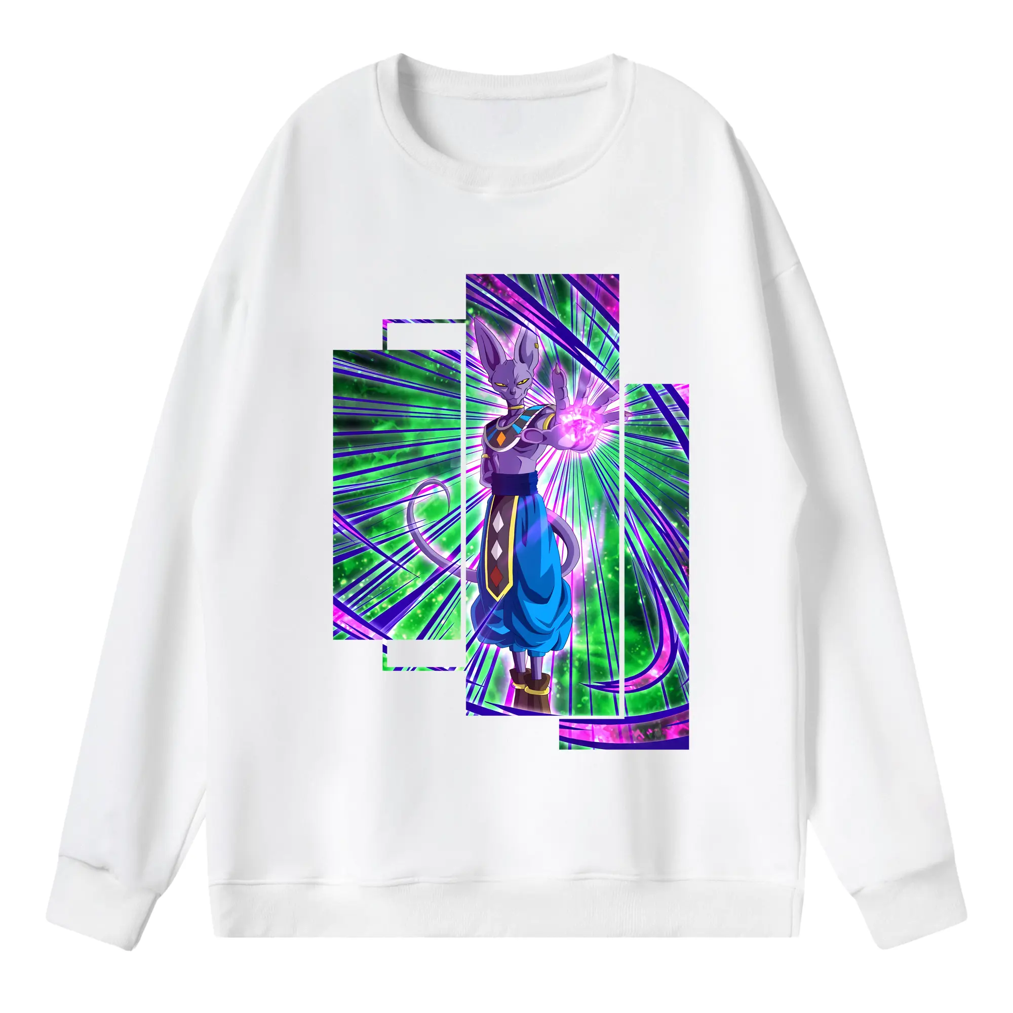 ドラゴンボール グッズ ビルス - 薄手 クルーネック スウェット 裏毛260g · ポリエステル 春秋向け カジュアル 男女兼用 · トレーナー デイリー スポーツ 散歩に最適