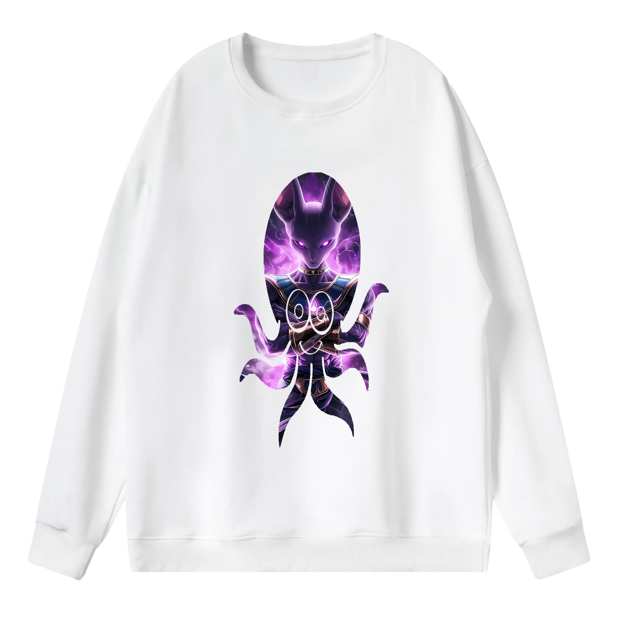 ドラゴンボール グッズ ビルス - 薄手 クルーネック スウェット 裏毛260g · ポリエステル 春秋向け カジュアル 男女兼用 · トレーナー デイリー スポーツ 散歩に最適