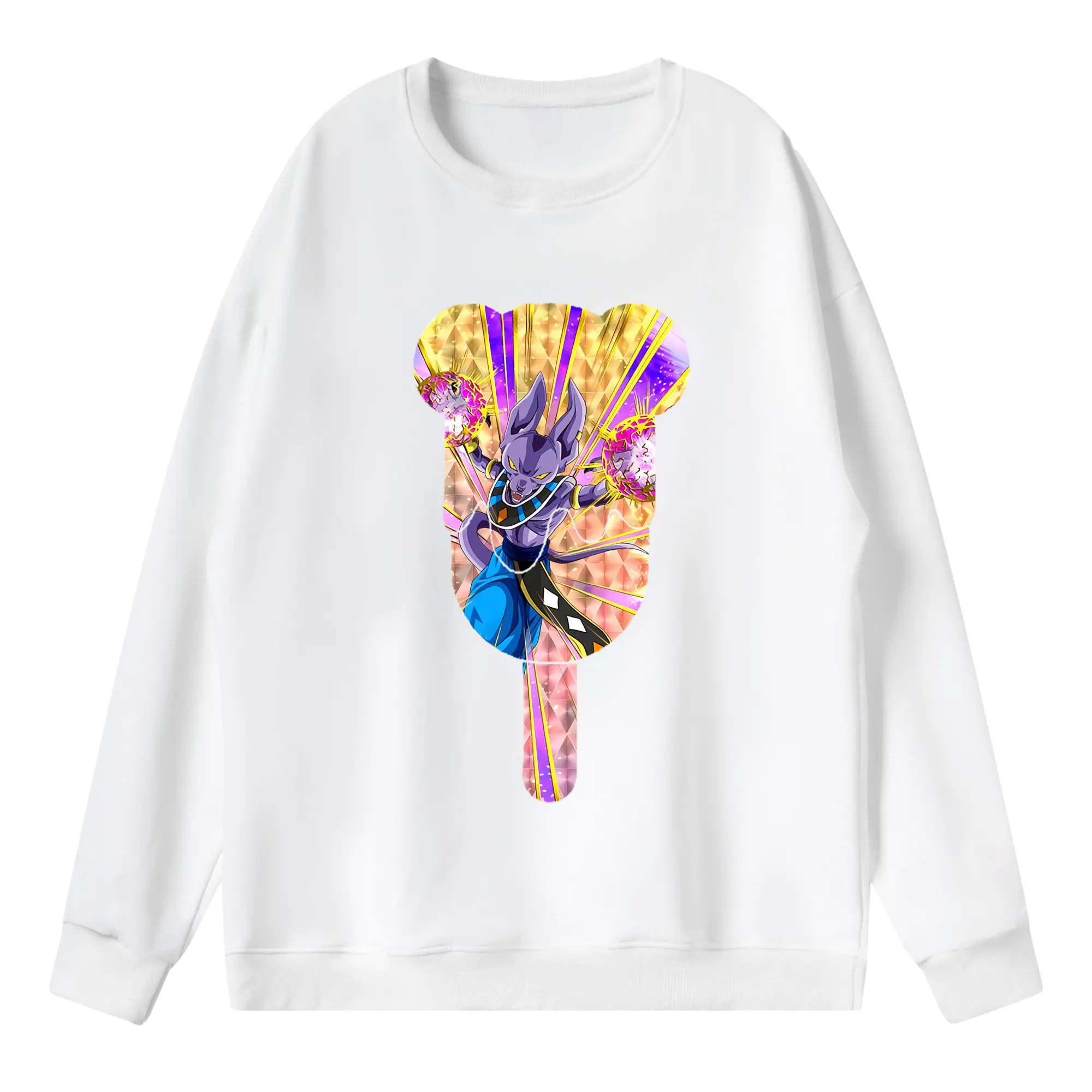 ドラゴンボール グッズ ビルス - 薄手 クルーネック スウェット 裏毛260g · ポリエステル 春秋向け カジュアル 男女兼用 · トレーナー デイリー スポーツ 散歩に最適