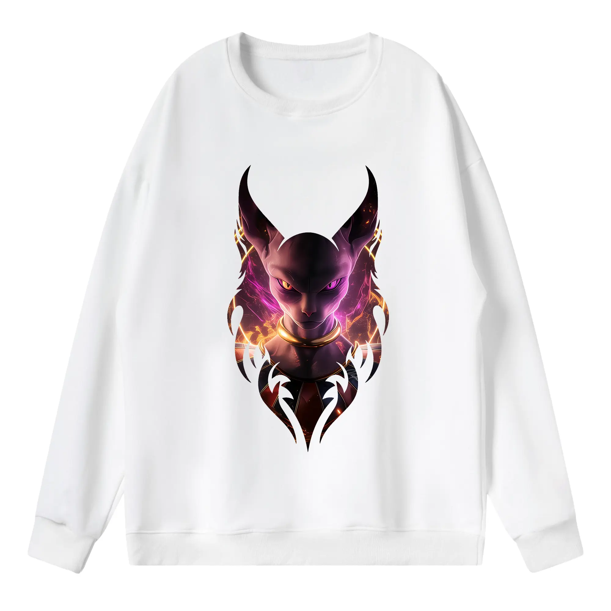 ドラゴンボール グッズ ビルス - 薄手 クルーネック スウェット 裏毛260g · ポリエステル 春秋向け カジュアル 男女兼用 · トレーナー デイリー スポーツ 散歩に最適