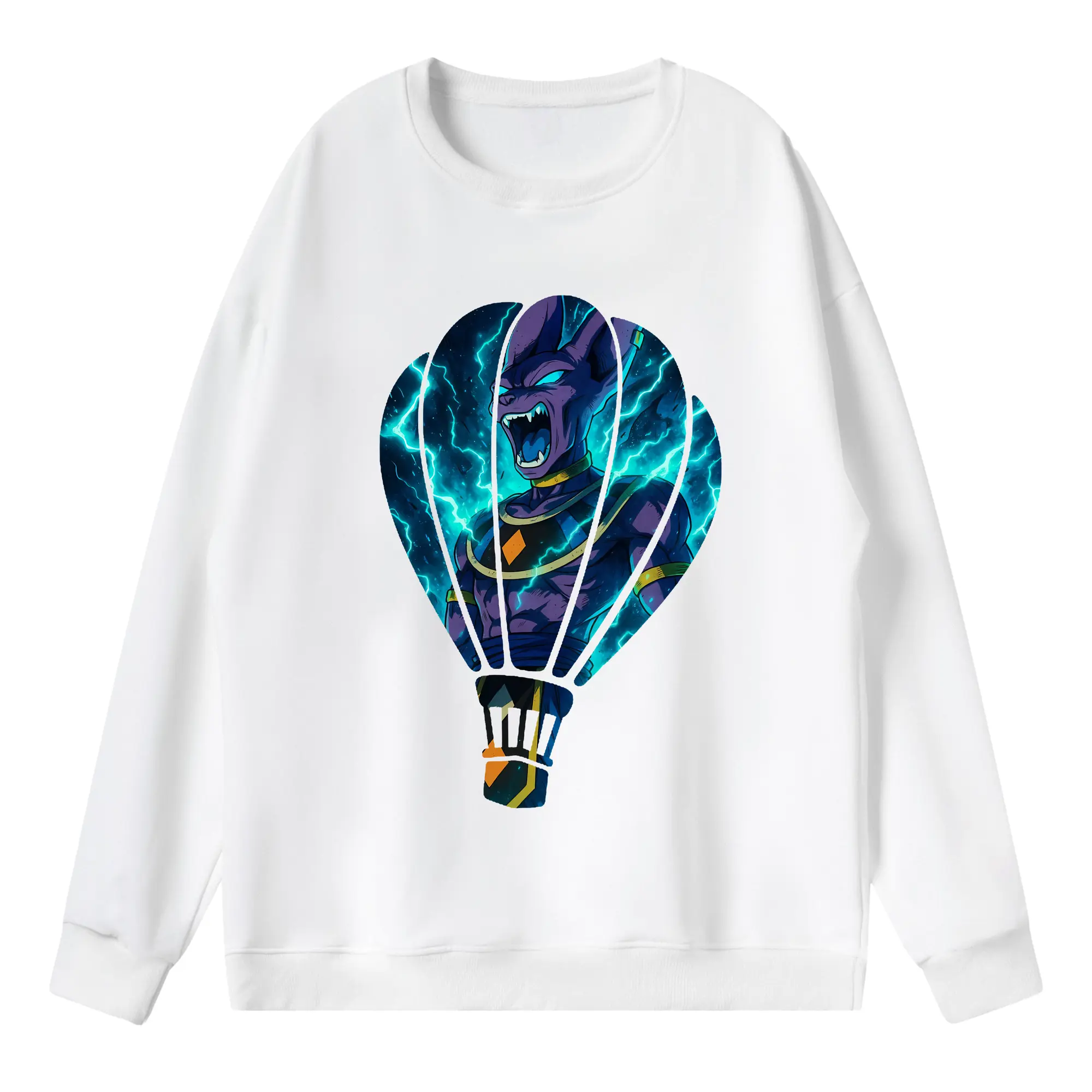 ドラゴンボール グッズ ビルス - 薄手 クルーネック スウェット 裏毛260g · ポリエステル 春秋向け カジュアル 男女兼用 · トレーナー デイリー スポーツ 散歩に最適