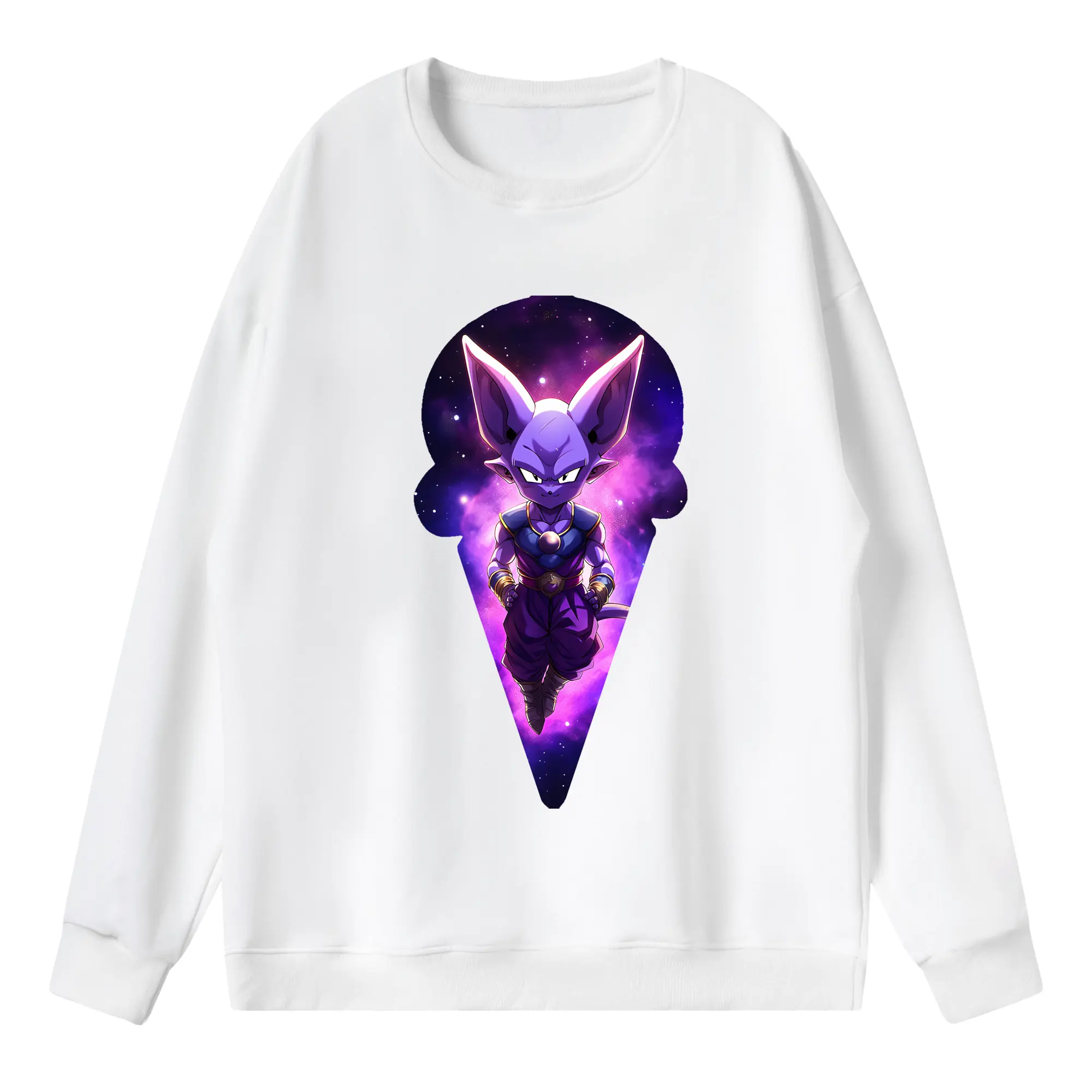 ドラゴンボール グッズ ビルス - 薄手 クルーネック スウェット 裏毛260g · ポリエステル 春秋向け カジュアル 男女兼用 · トレーナー デイリー スポーツ 散歩に最適