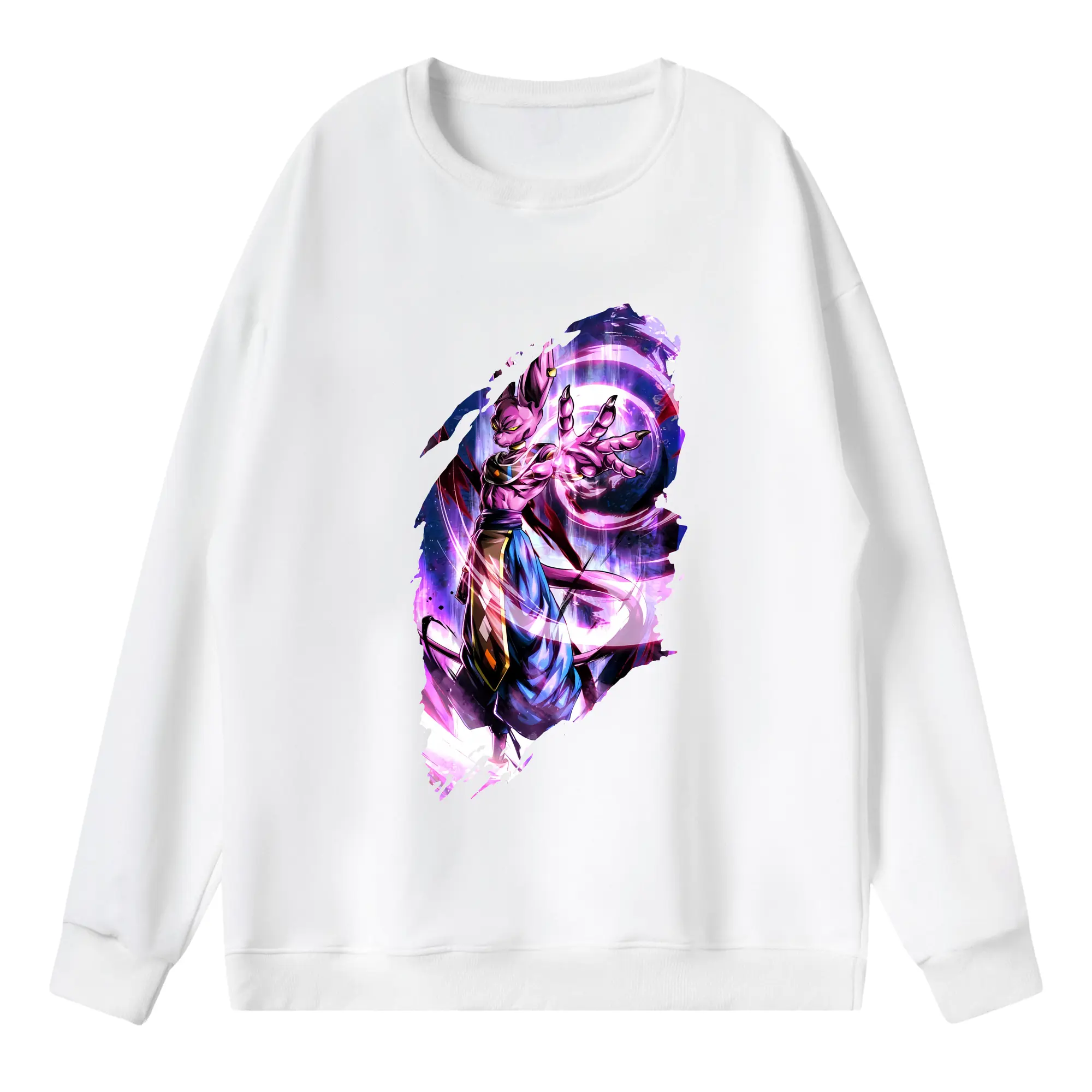 ドラゴンボール グッズ ビルス - 薄手 クルーネック スウェット 裏毛260g · ポリエステル 春秋向け カジュアル 男女兼用 · トレーナー デイリー スポーツ 散歩に最適