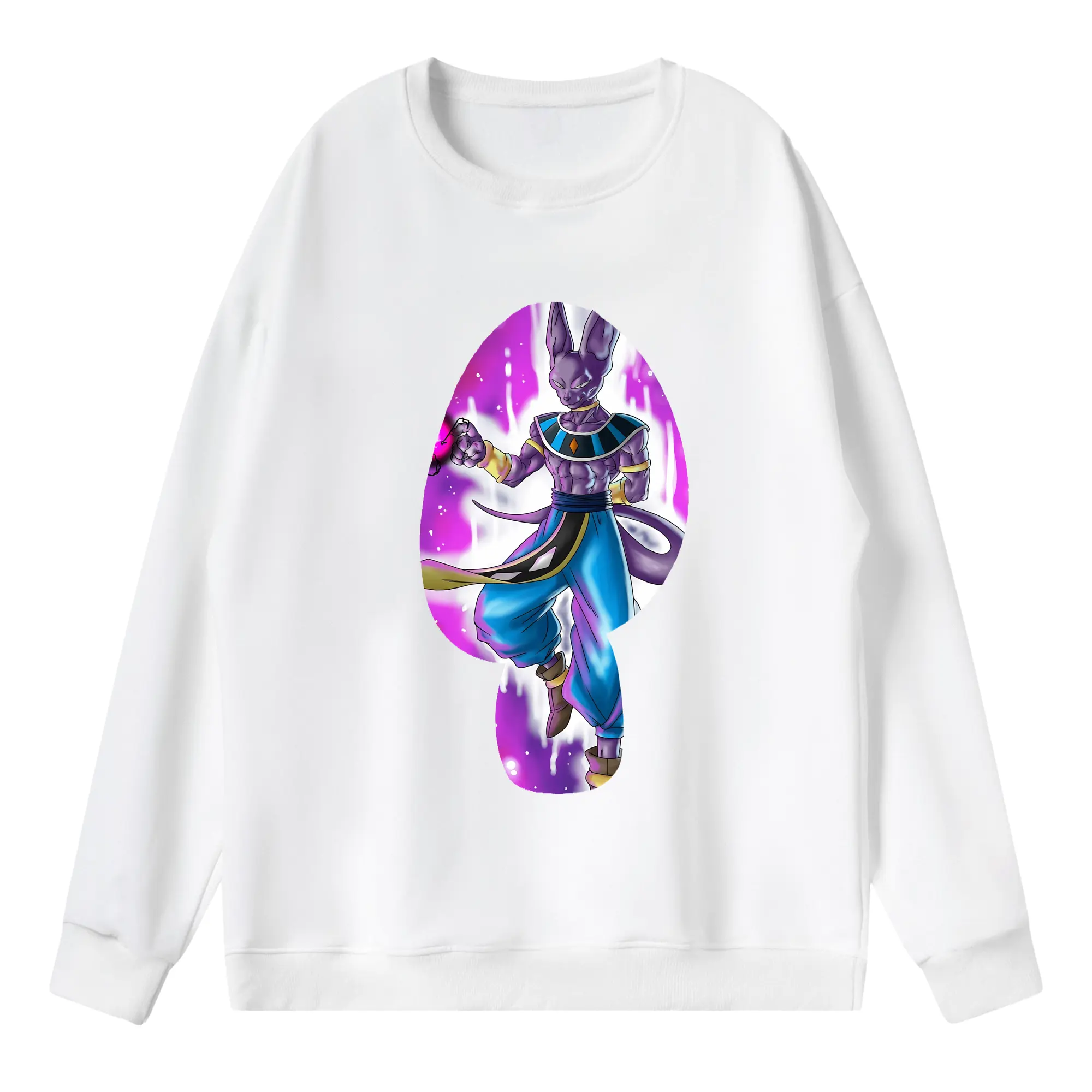 ドラゴンボール グッズ ビルス - 薄手 クルーネック スウェット 裏毛260g · ポリエステル 春秋向け カジュアル 男女兼用 · トレーナー デイリー スポーツ 散歩に最適