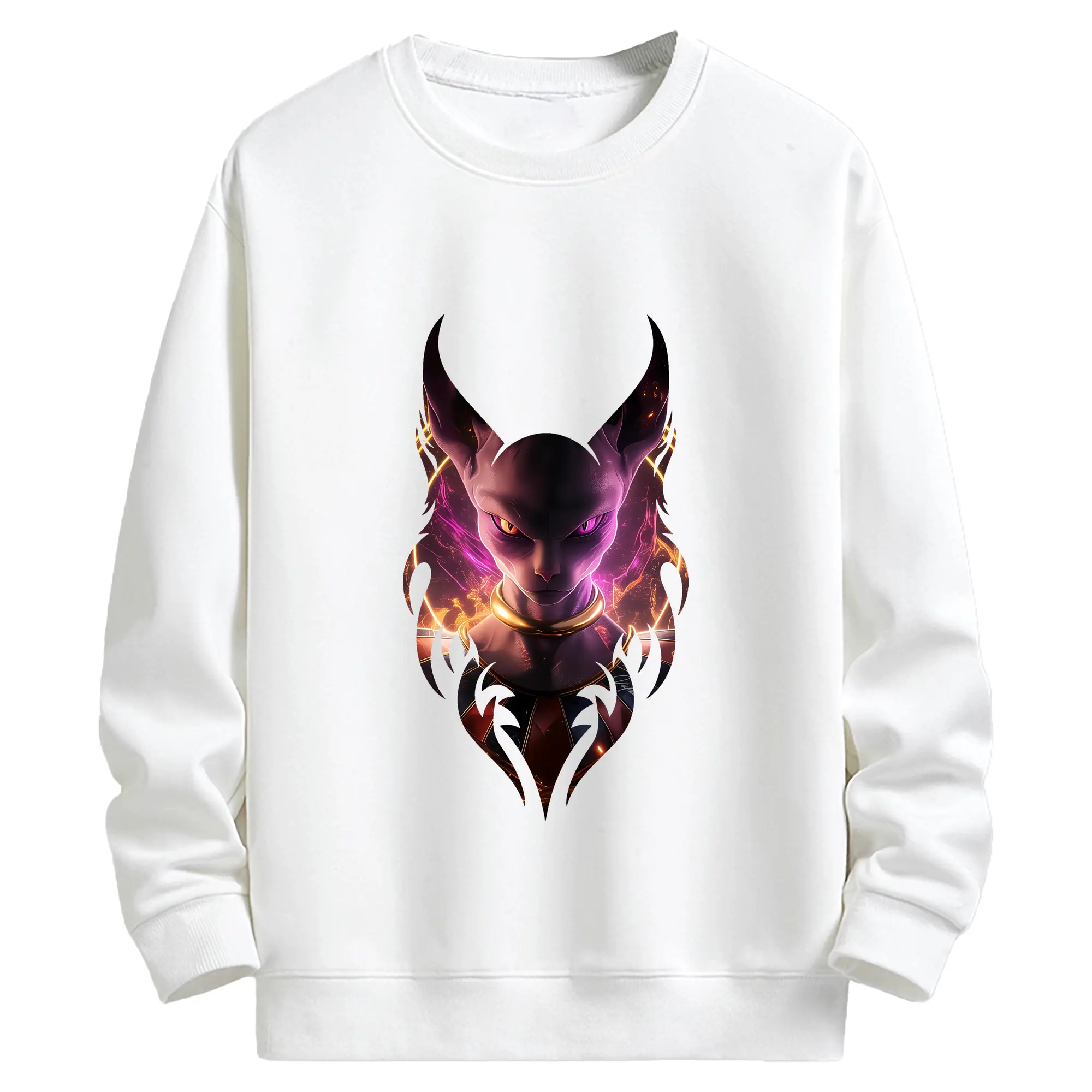 ドラゴンボール グッズ ビルス - キッズ クルーネックスウェットシャツ ・ フロントプリント ・ 綿80％ ポリエステル20％ ・ 快適 通学 スポーツ 日常使い お散歩用