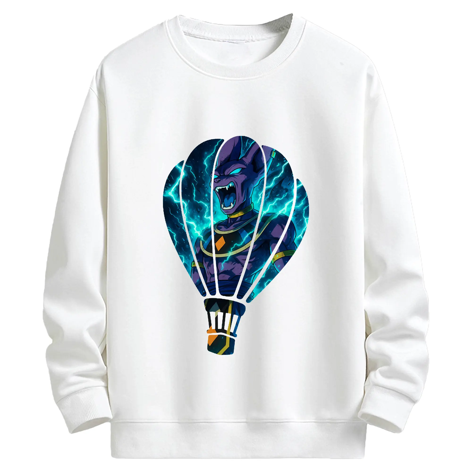 ドラゴンボール グッズ ビルス - キッズ クルーネックスウェットシャツ ・ フロントプリント ・ 綿80％ ポリエステル20％ ・ 快適 通学 スポーツ 日常使い お散歩用