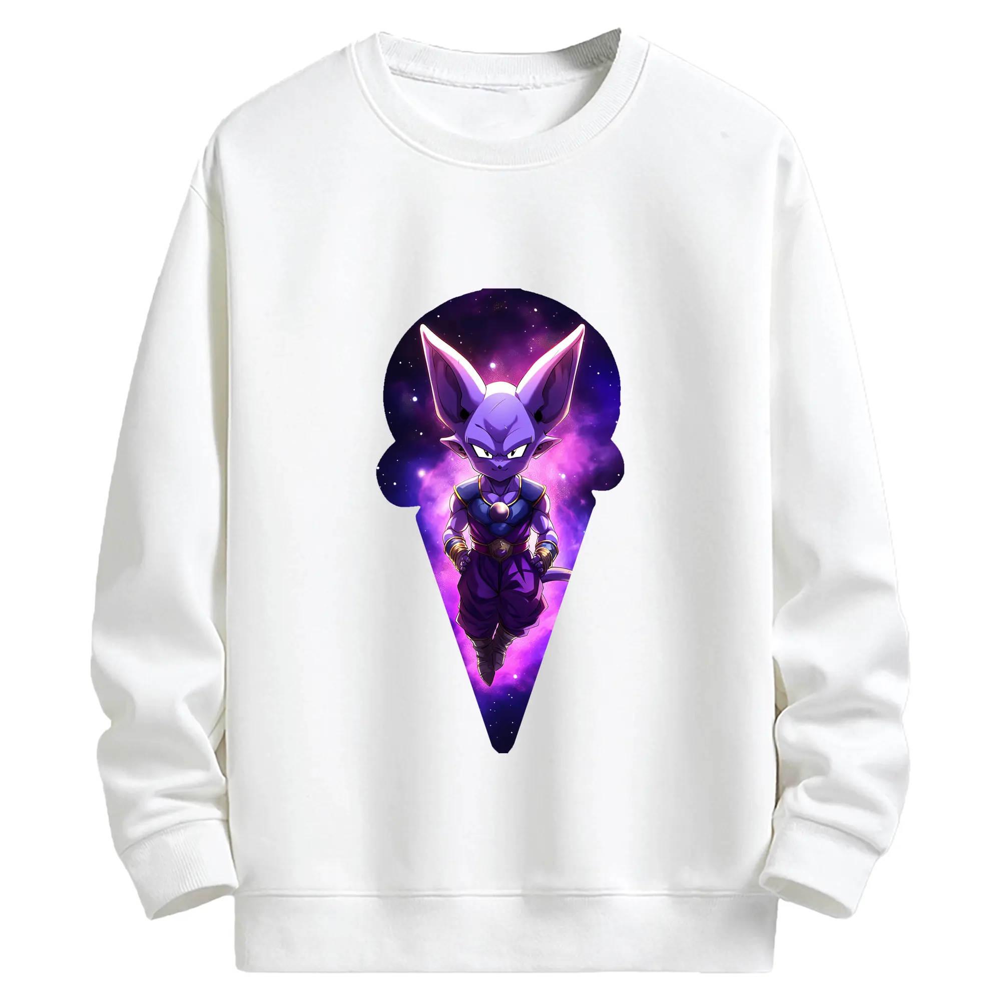 ドラゴンボール グッズ ビルス - キッズ クルーネックスウェットシャツ ・ フロントプリント ・ 綿80％ ポリエステル20％ ・ 快適 通学 スポーツ 日常使い お散歩用